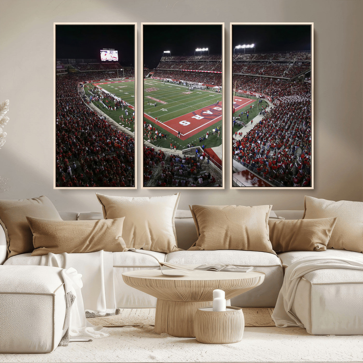 MGV-FC-48X32-3P - Houston Cougars Football Team Print - Houston TDECU Stadium Wall Art Canvas Print