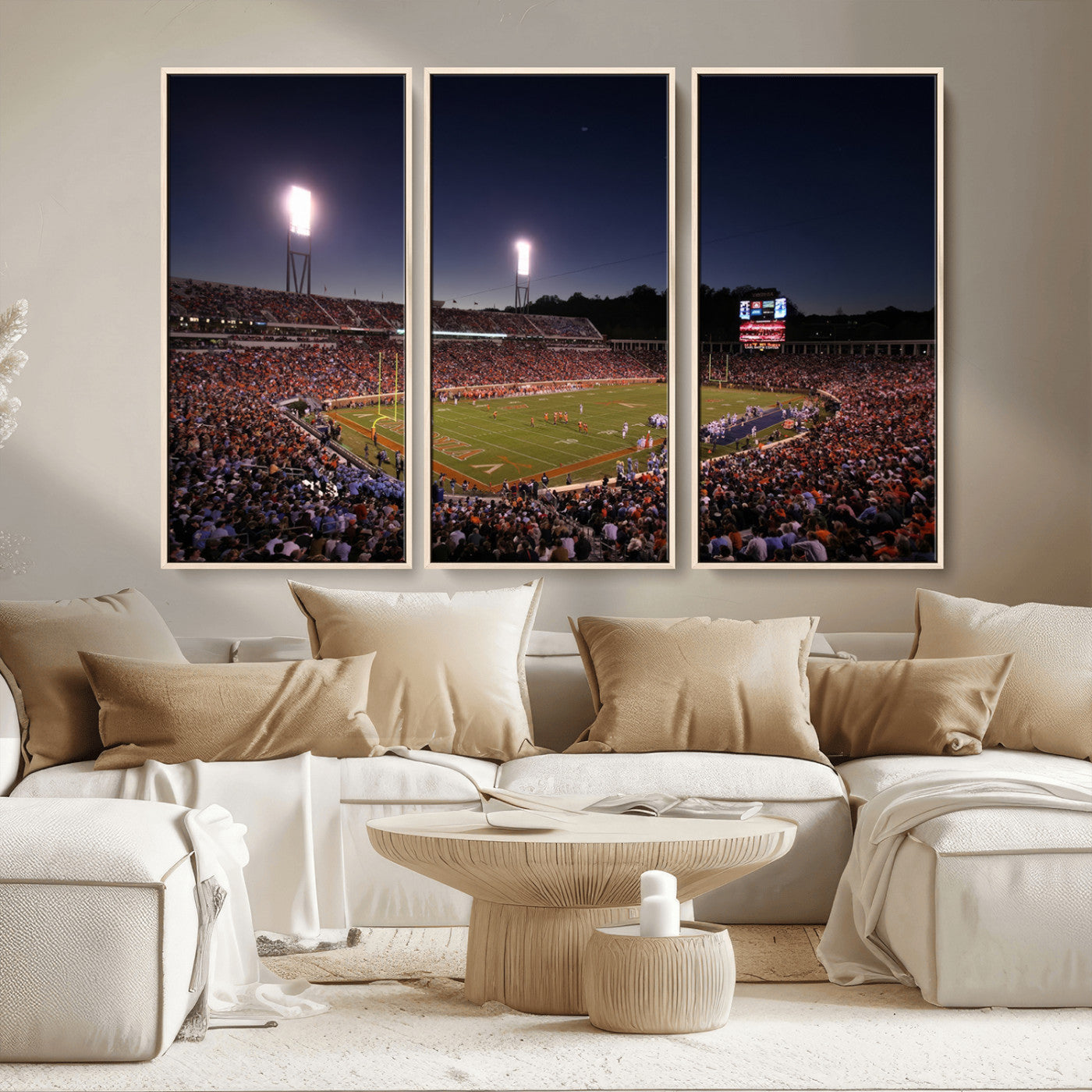 MGV-FC-48X32-3P - Virginia Cavaliers Football Team Print - Charlottesville Scott Stadium Canvas Print Wall Art