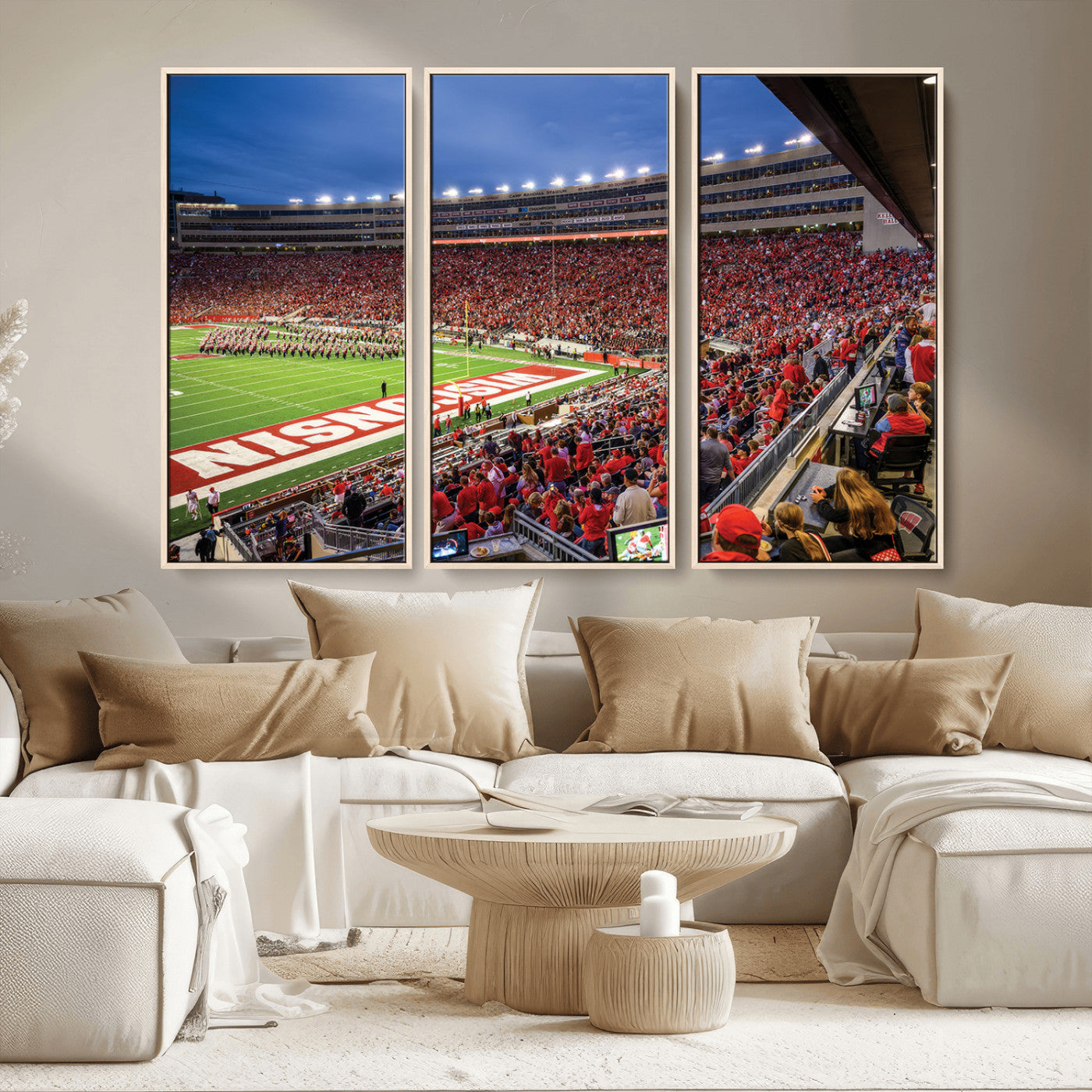 MGV-FC-48X32-3P - Wisconsin Badgers Football Team Print - Madison Camp Randall Stadium Wall Art, Wisconsin Badgers