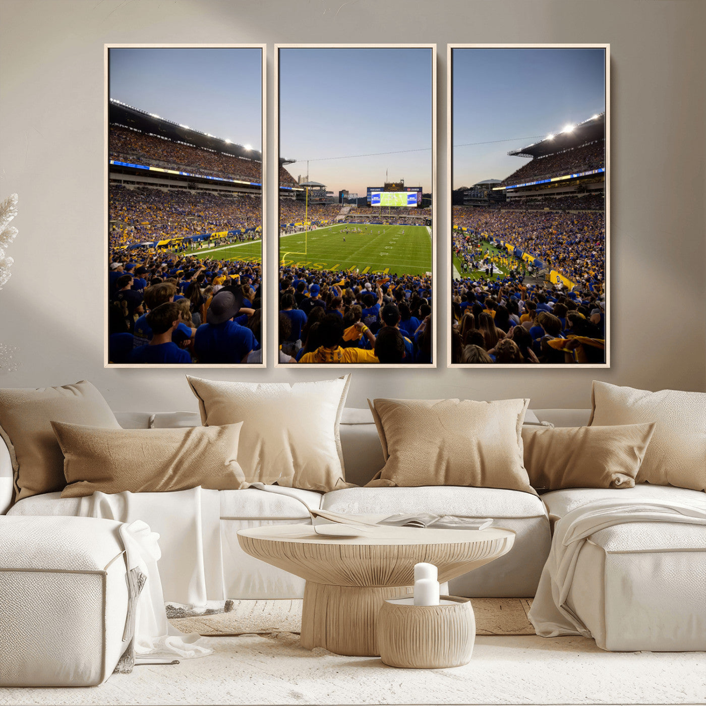 MGV-FC-48X32-3P - Pittsburgh Panthers Football Team Print - Pittsburgh Acrisure Stadium Wall Art Canvas Print