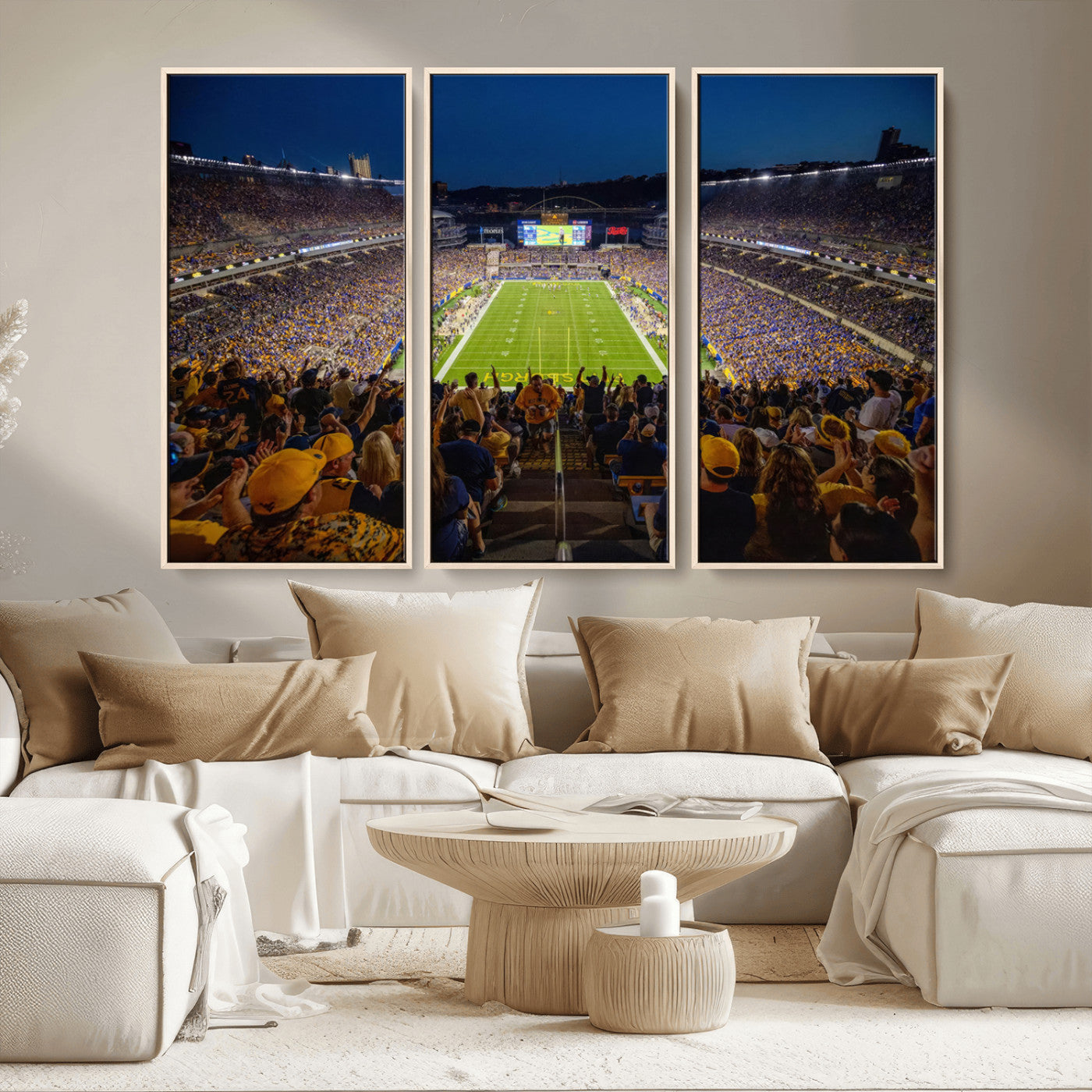 MGV-FC-48X32-3P - Pittsburgh Panthers Football Team Print - Pittsburgh Acrisure Stadium Wall Art Canvas Print