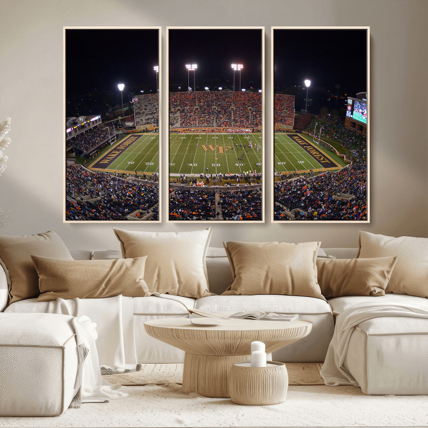 MGV-FC-48X32-3P - Demon Deacons Print Canvas, Football Team Print - Winston-Salem Allegacy Federal Credit Union