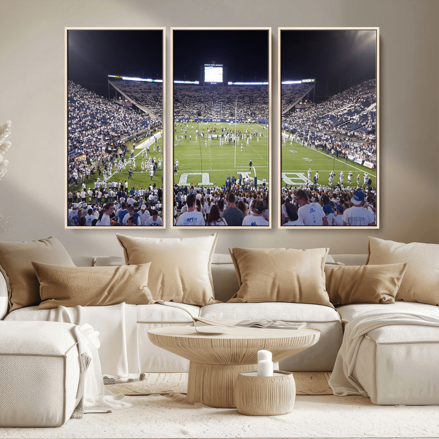 MGV-FC-48X32-3P - Brigham Young University Cougars Football Print Canvas - Provo LaVell Edwards Stadium Wall Art