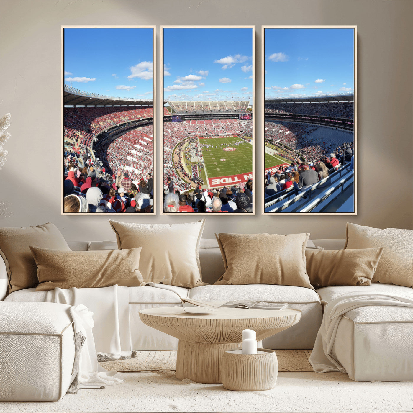 MGV-FC-48X32-3P - University of Alabama Crimson Tide Print Wall Art - Tuscaloosa Bryant-Denny Stadium Wall Art Canvas