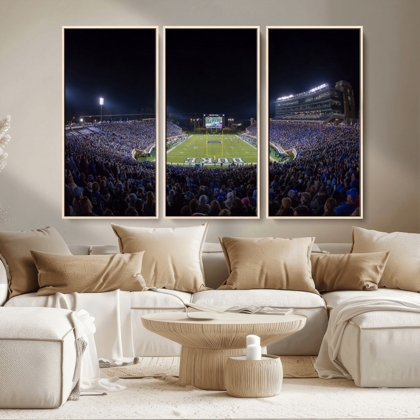 MGV-FC-48X32-3P - Duke University Blue Devils Football Team Print - Durham Wallace Wade Stadium Wall Art Canvas Print