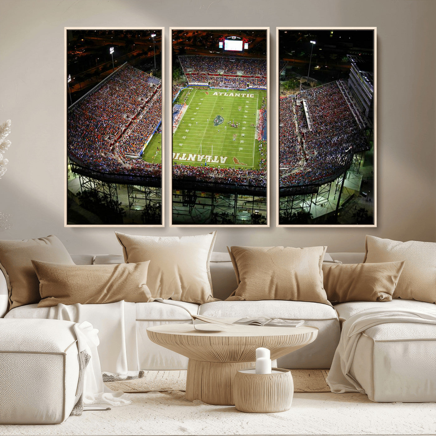 MGV-FC-48X32-3P - Florida Atlantic University Owls Football Team Print - Boca Raton FAU Stadium Wall Art Canvas Print