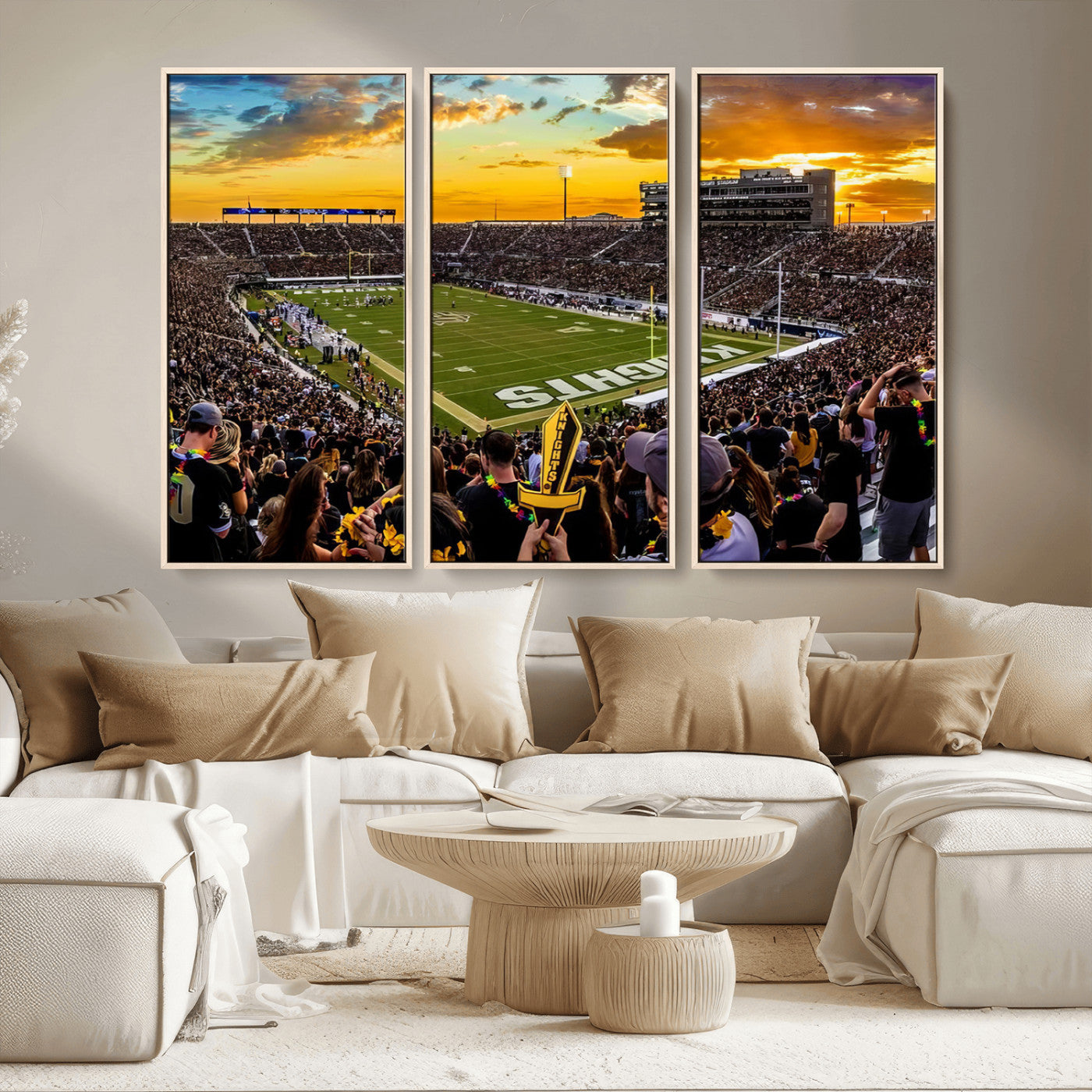 MGV-FC-48X32-3P - UCF Knights Football Team Print - Orlando FBC Mortgage Stadium, UCF Knights Wall Art Canvas Print