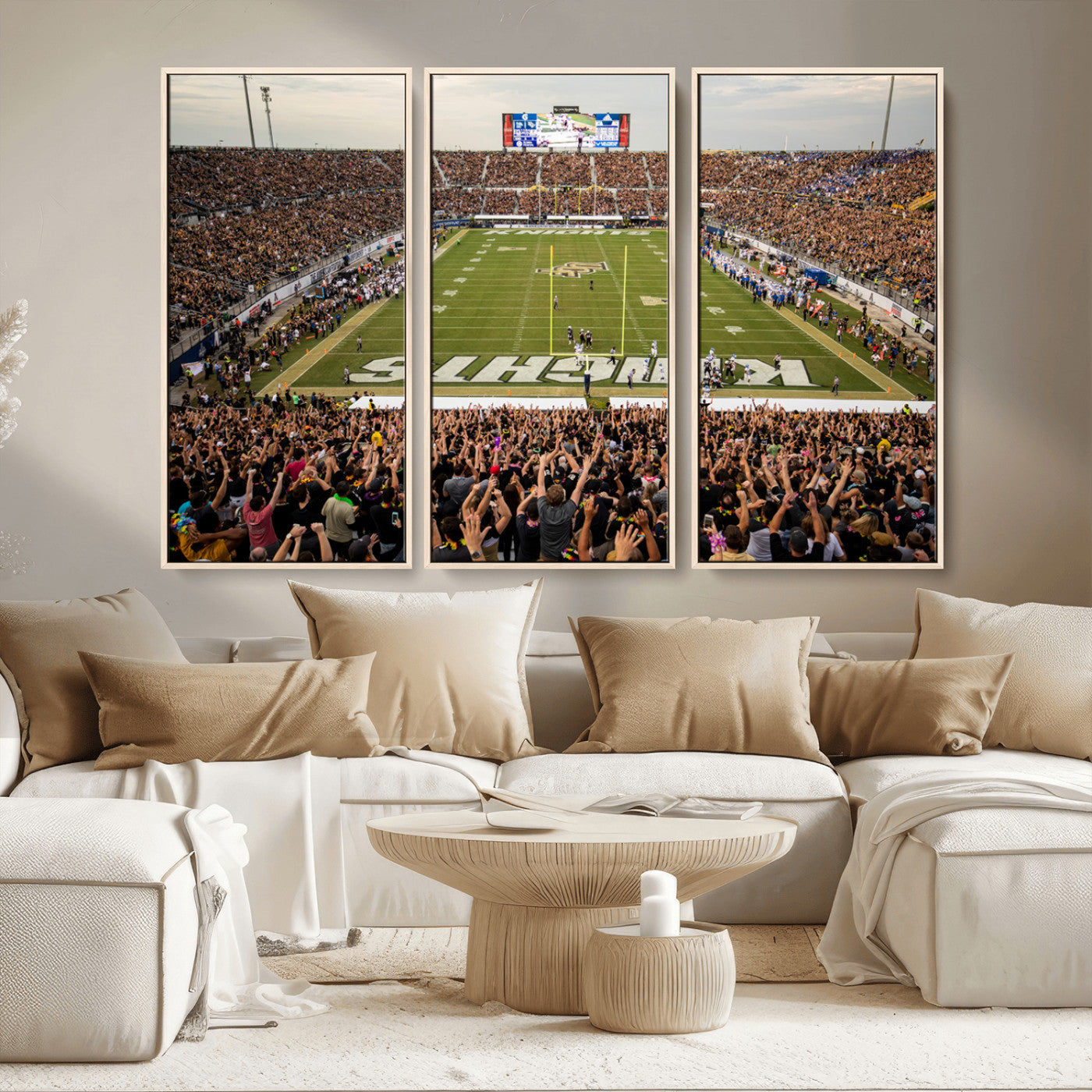 MGV-FC-48X32-3P - UCF Knights Football Team Print - Orlando FBC Mortgage Stadium Canvas Print