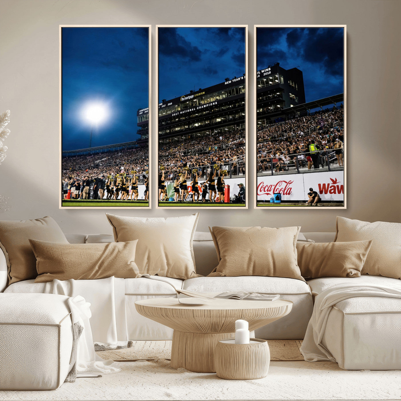MGV-FC-48X32-3P - UCF Knights Football Team Print - Orlando FBC Mortgage Stadium Wall Art Canvas Print