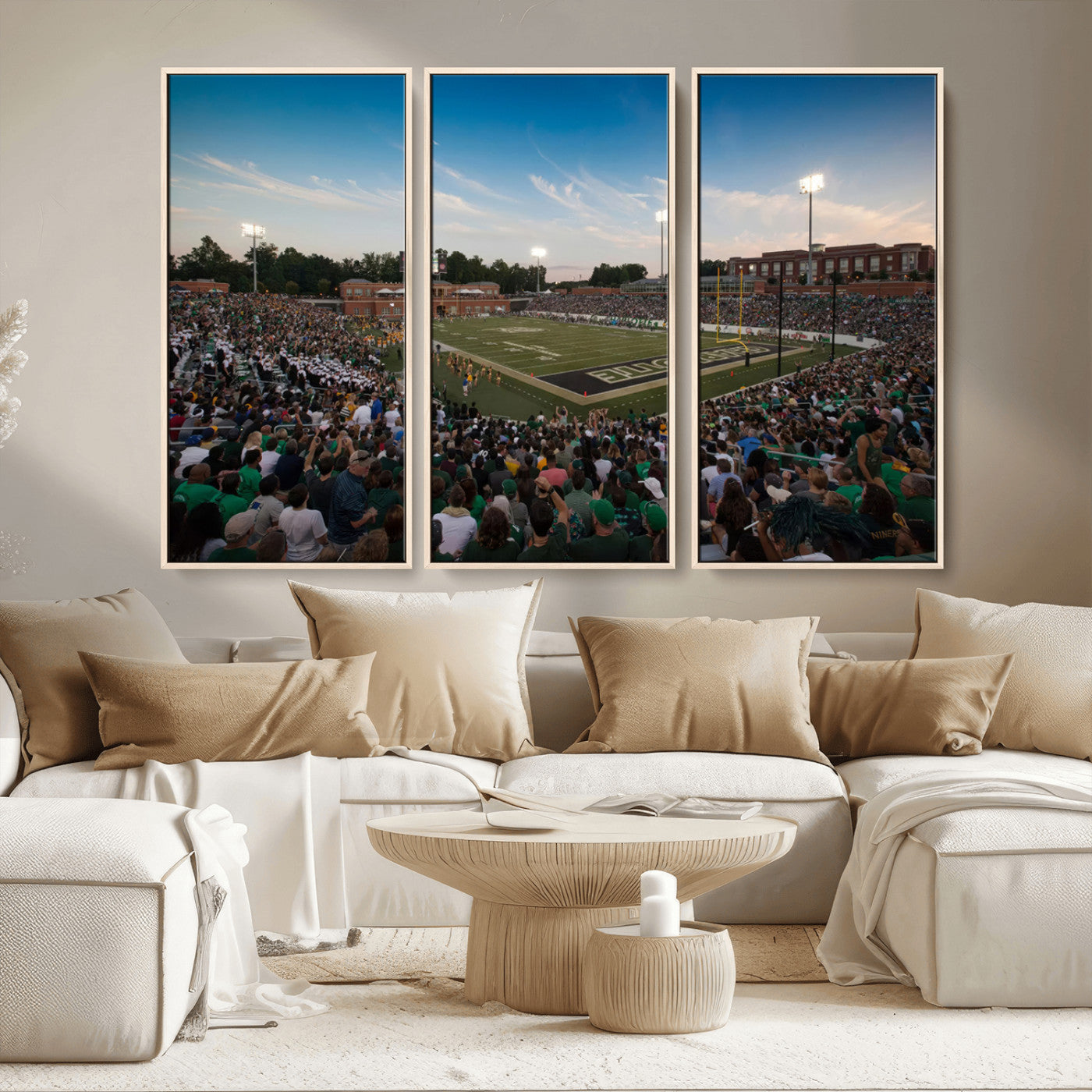 MGV-FC-48X32-3P - University of Charlotte 49ers Football Team Print - Charlotte Jerry Richardson Stadium Wall Art
