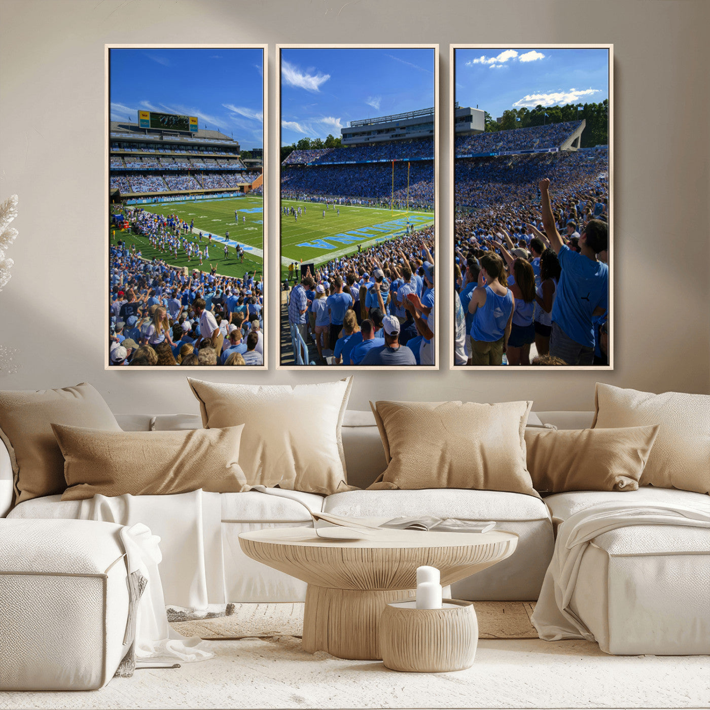 MGV-FC-48X32-3P - University of North Carolina Tar Heels Team Canvas Print - Chapel Hill Kenan Memorial Stadium Wall