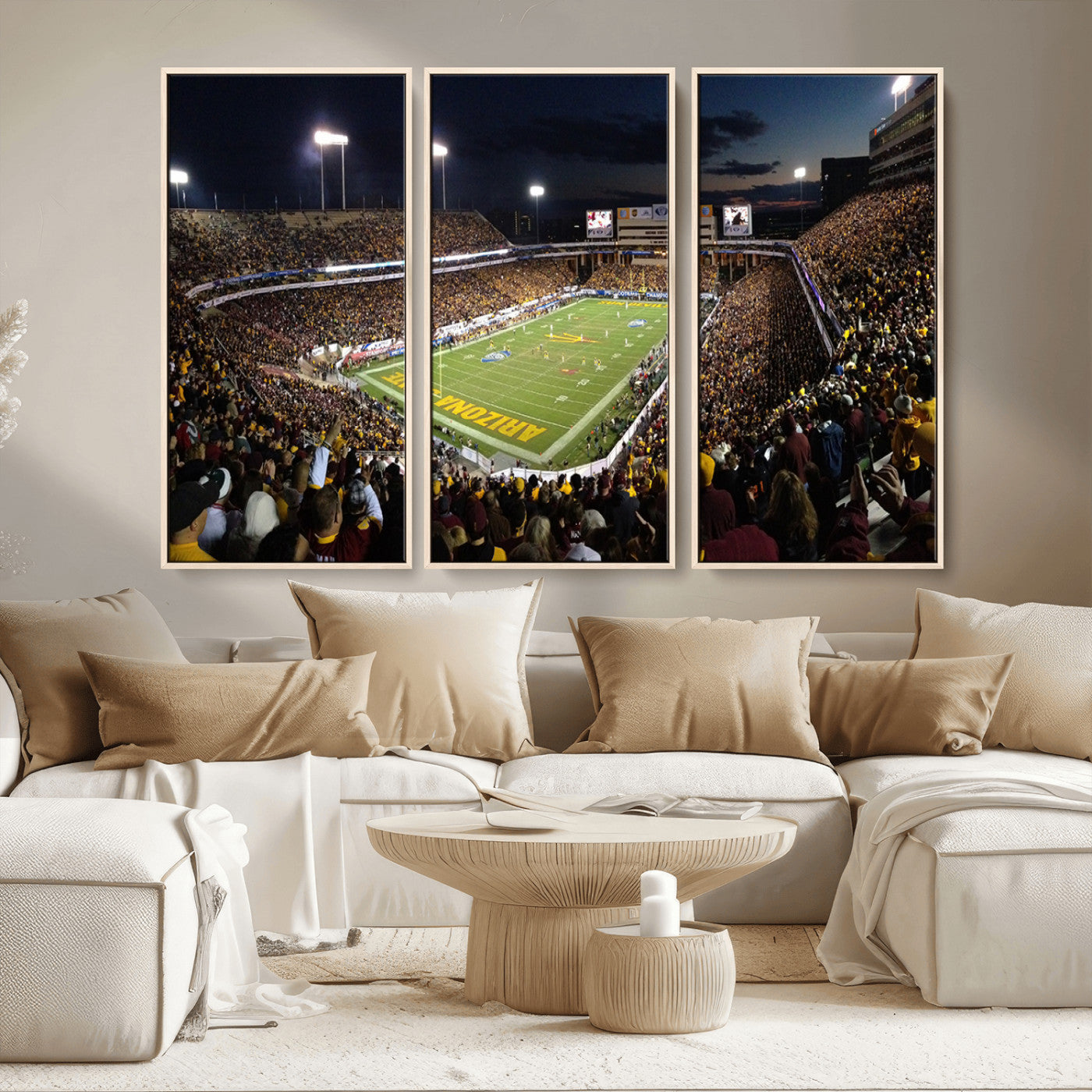MGV-FC-48X32-3P - ASU Sun Devils Football Team Print Canvas - Phoenix Mountain America Stadium Wall Art Canvas Print