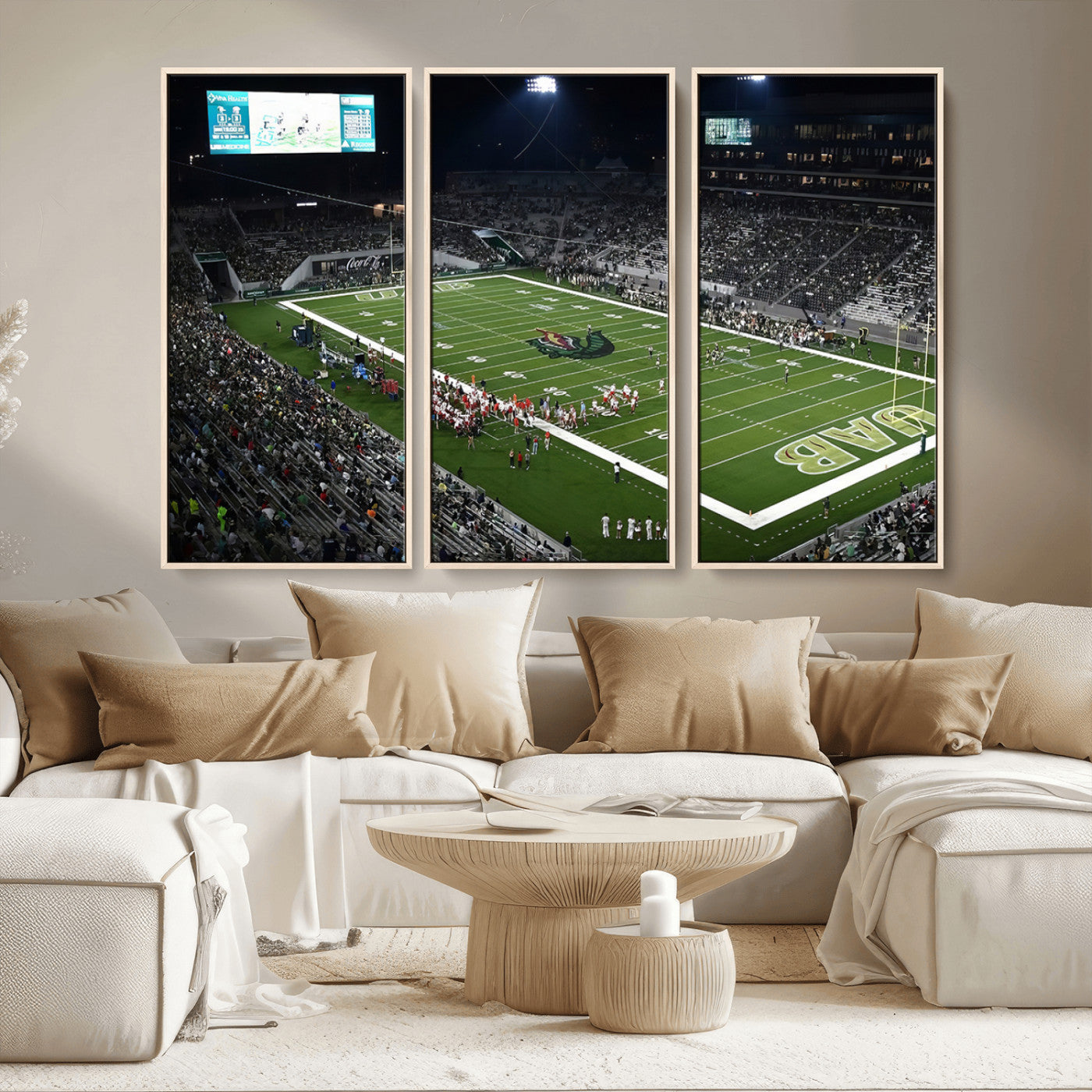 MGV-FC-48X32-3P - UAB Blazers Football Team Print - Birmingham Protective Stadium Wall Art Canvas Print