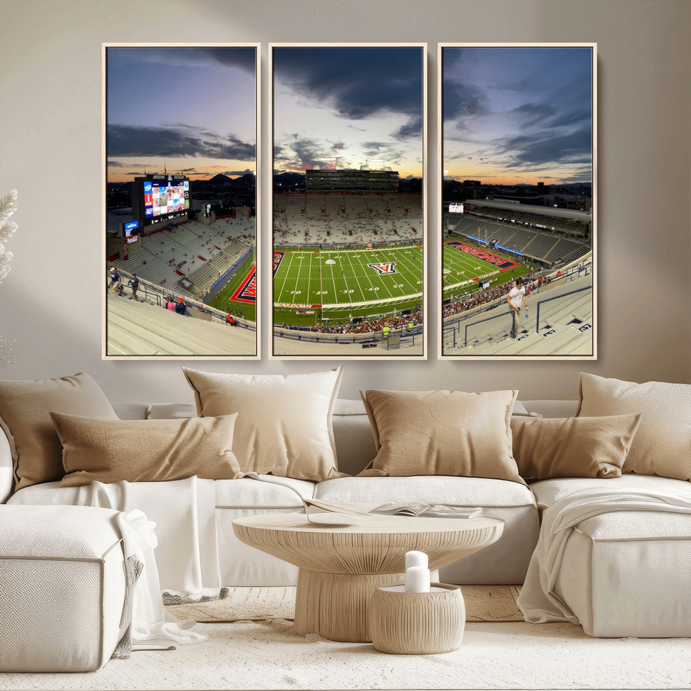 MGV-FC-48X32-3P - Arizona Wildcats Football Team Print - Tucson Arizona Stadium Wall Art Canvas Print