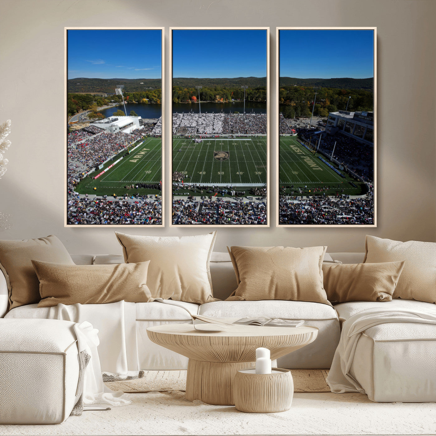 MGV-FC-48X32-3P - Army Black Knights Football Team Print - West Point Michie Stadium Wall Art Canvas Print