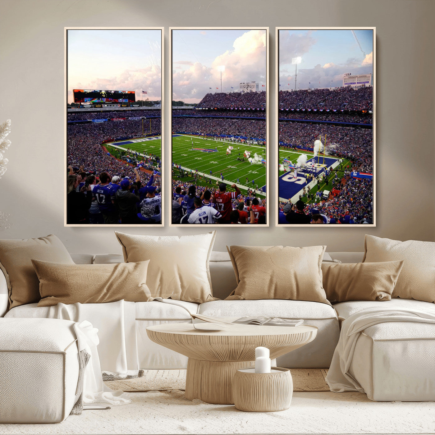MGV-FC-48X32-3P - Buffalo Bills Football Team Print - Buffalo Highmark Stadium Wall Art Canvas Print