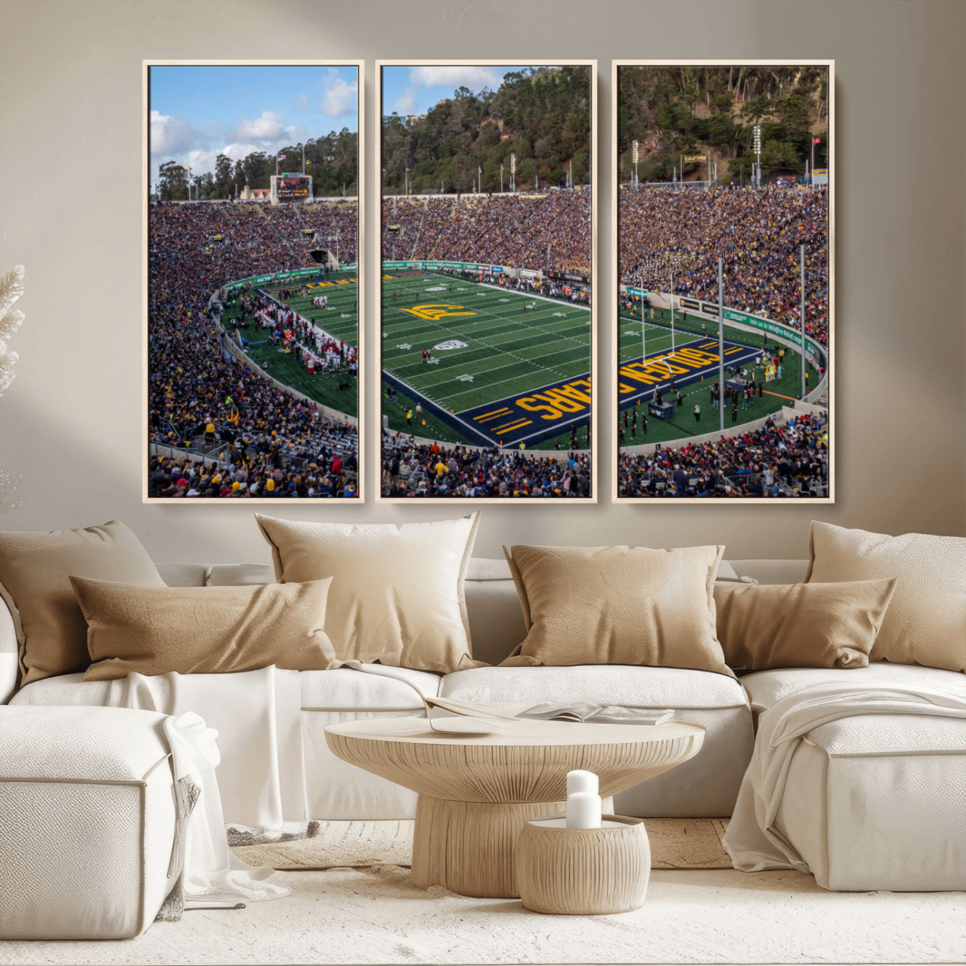 MGV-FC-48X32-3P - University of California Golden Bears Football Team Print - Berkeley California Memorial Stadium Art
