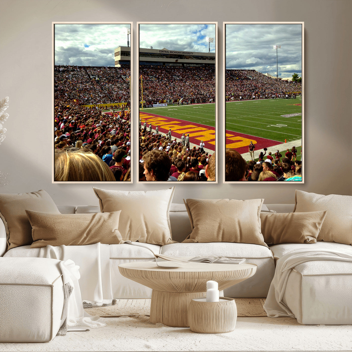 MGV-FC-48X32-3P - Central Michigan University Chippewas Football Team Print - Mount Pleasant Kelly/Shorts Stadium Wall