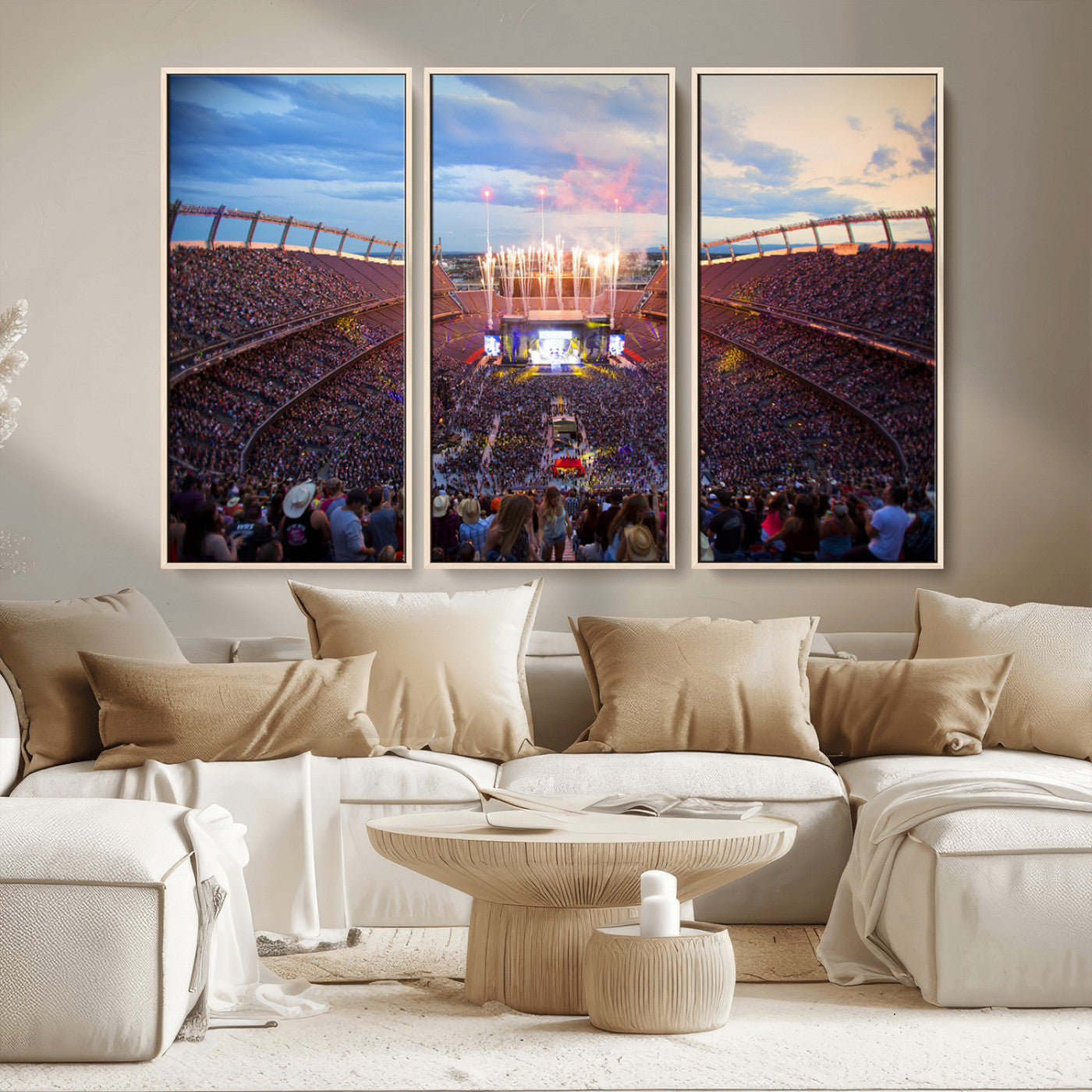 MGV-FC-48X32-3P - Denver Broncos Football Team Print Canvas- Empower Field at Mile High Stadium Wall Art Canvas Print