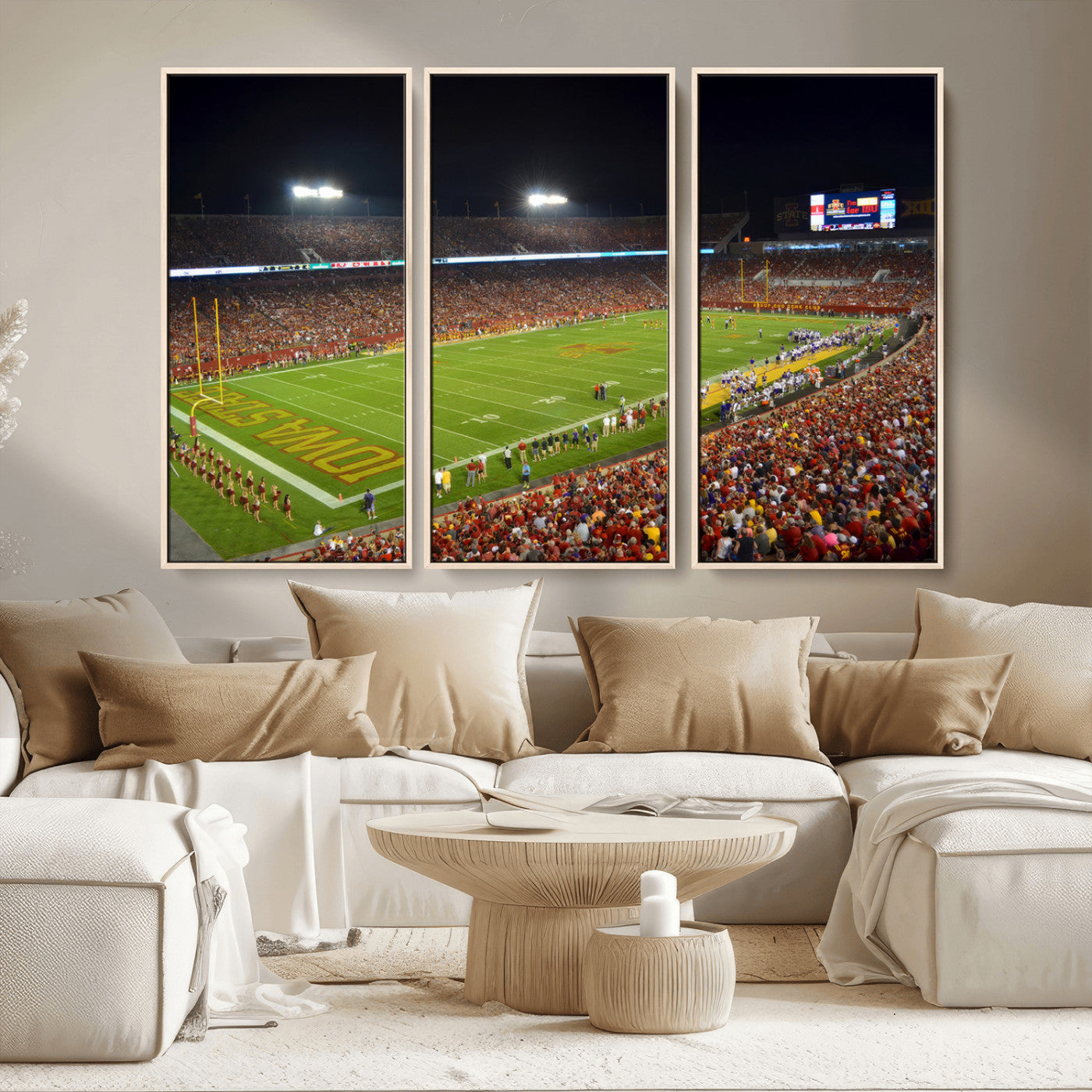 MGV-FC-48X32-3P - Iowa State University Cyclones Football Team Print - Ames Jack Trice Stadium Canvas Print