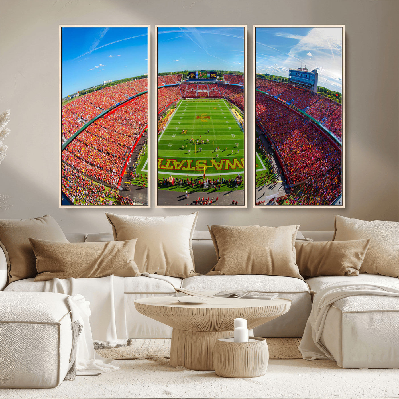 MGV-FC-48X32-3P - Iowa State University Cyclones Football Team Print - Ames Jack Trice Stadium Art Canvas Print