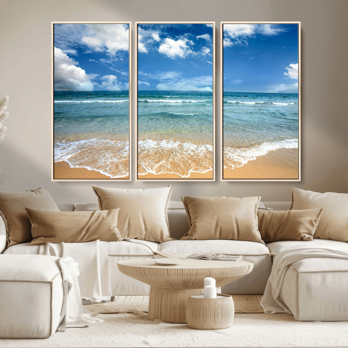MGV-FC-48X32-3P - Sea View From the Beach Canvas Print
