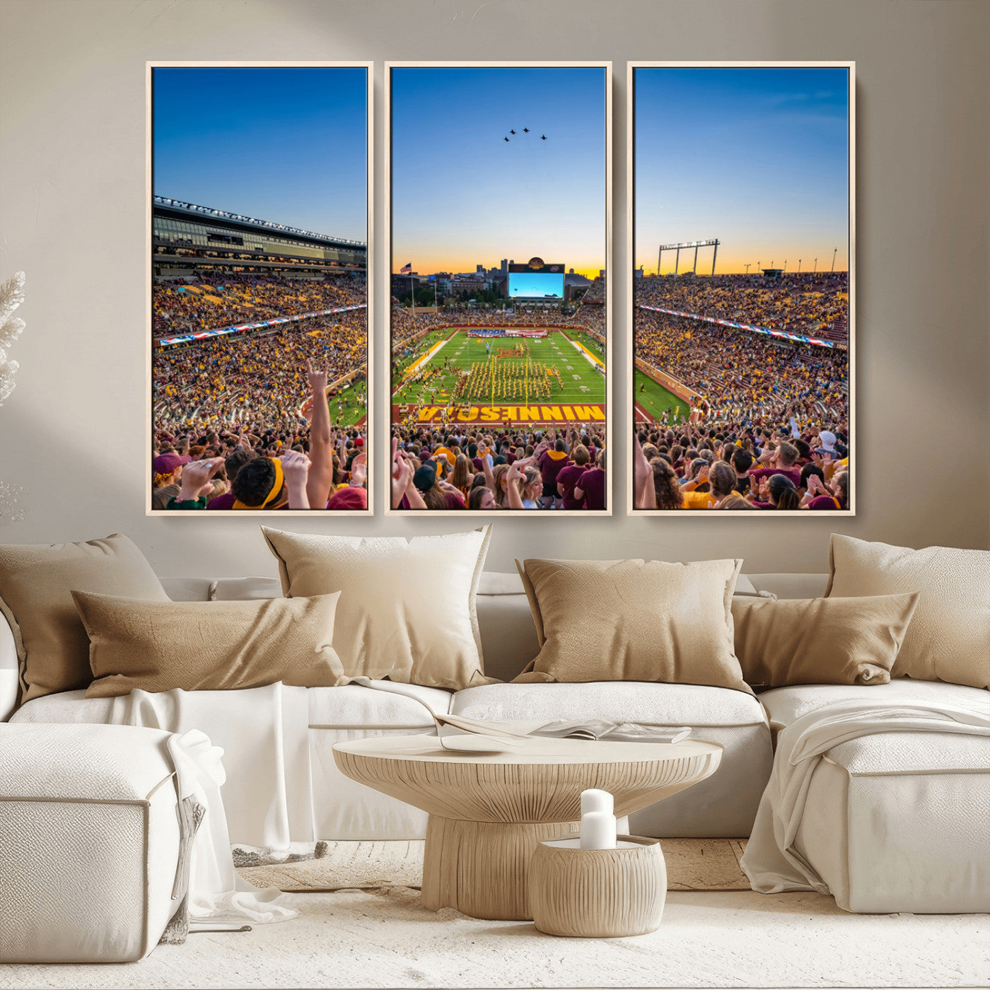 MGV-FC-48X32-3P - University of Minnesota Golden Gophers Art Print, Football Team Print - Minneapolis Huntington Bank