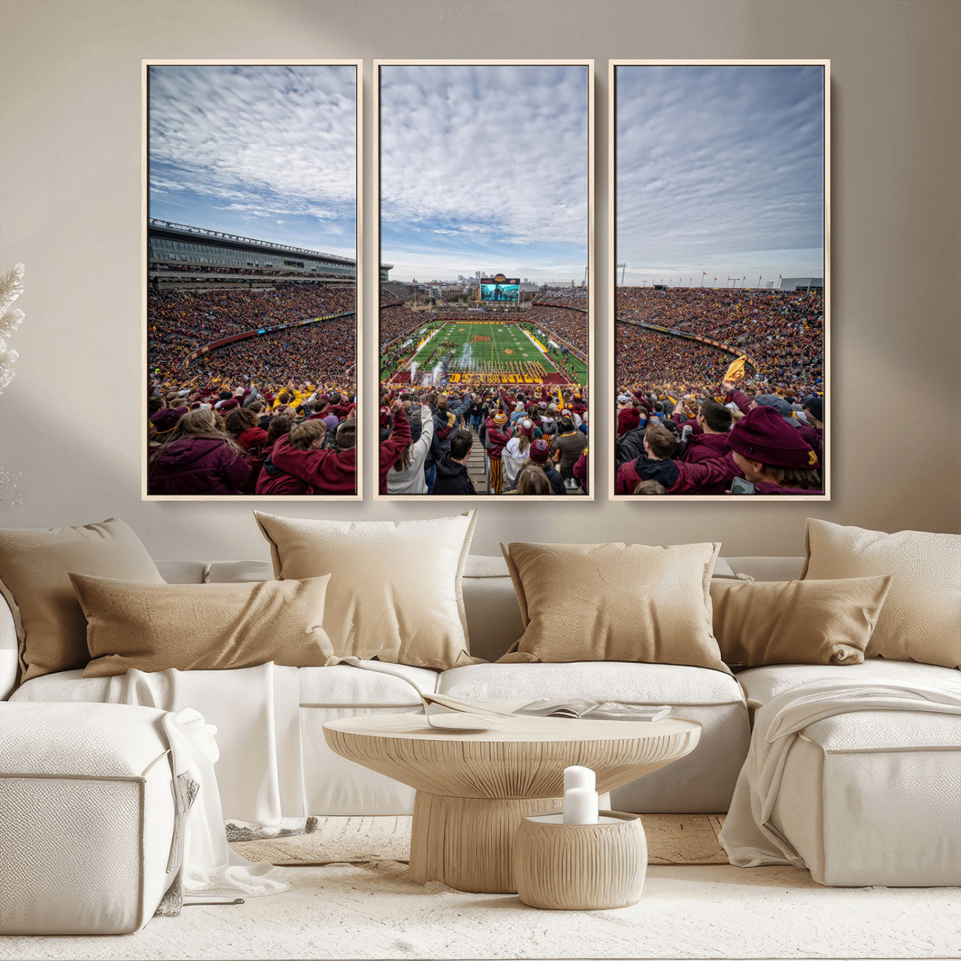 MGV-FC-48X32-3P - University of Minnesota Golden Gophers Football Team Print - Minneapolis Huntington Bank Stadium Art