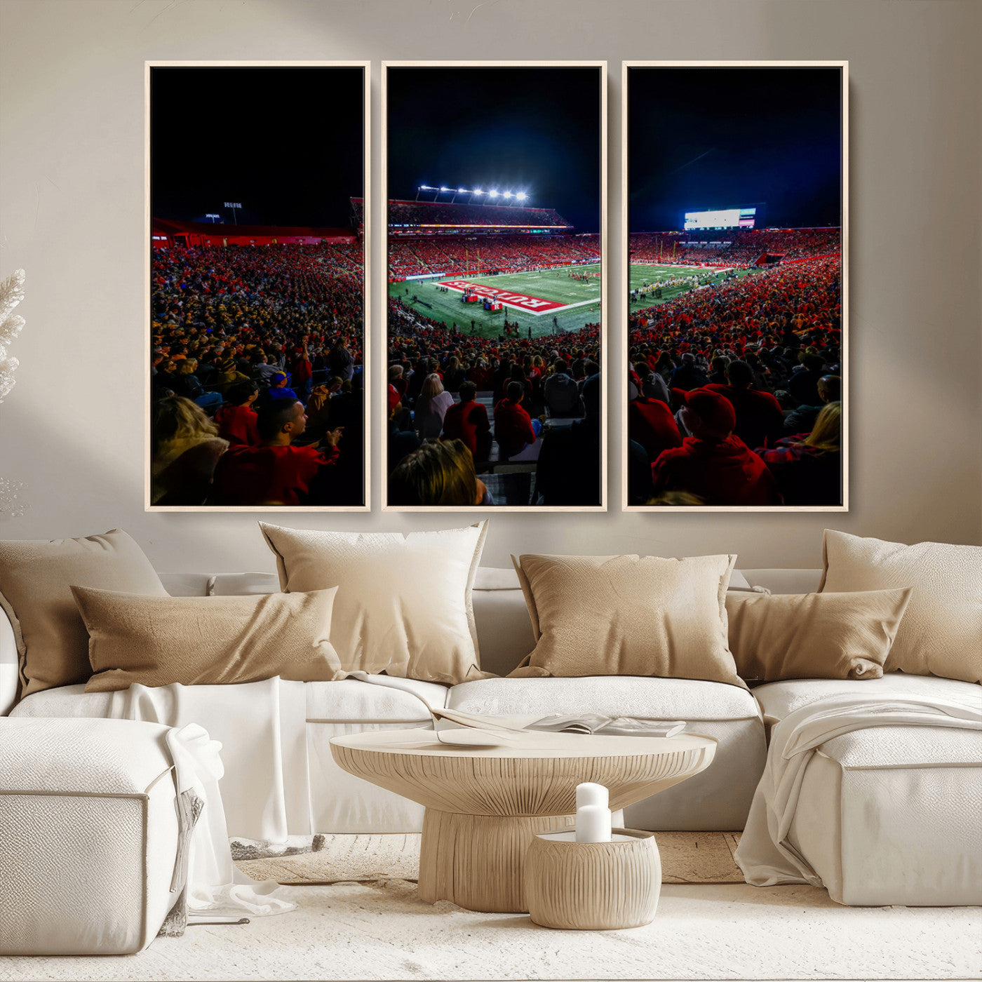 MGV-FC-48X32-3P - Rutgers Scarlet Knights Football Team Print - SHI Stadium, Piscataway Wall Art Canvas Print