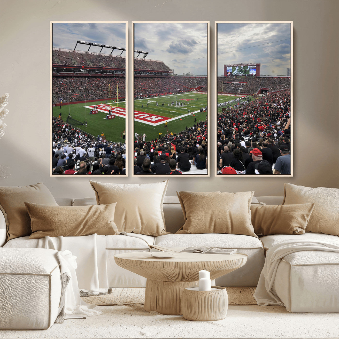MGV-FC-48X32-3P - Rutgers Scarlet Knights Football Team Print - SHI Stadium, Piscataway Wall Art Canvas Print