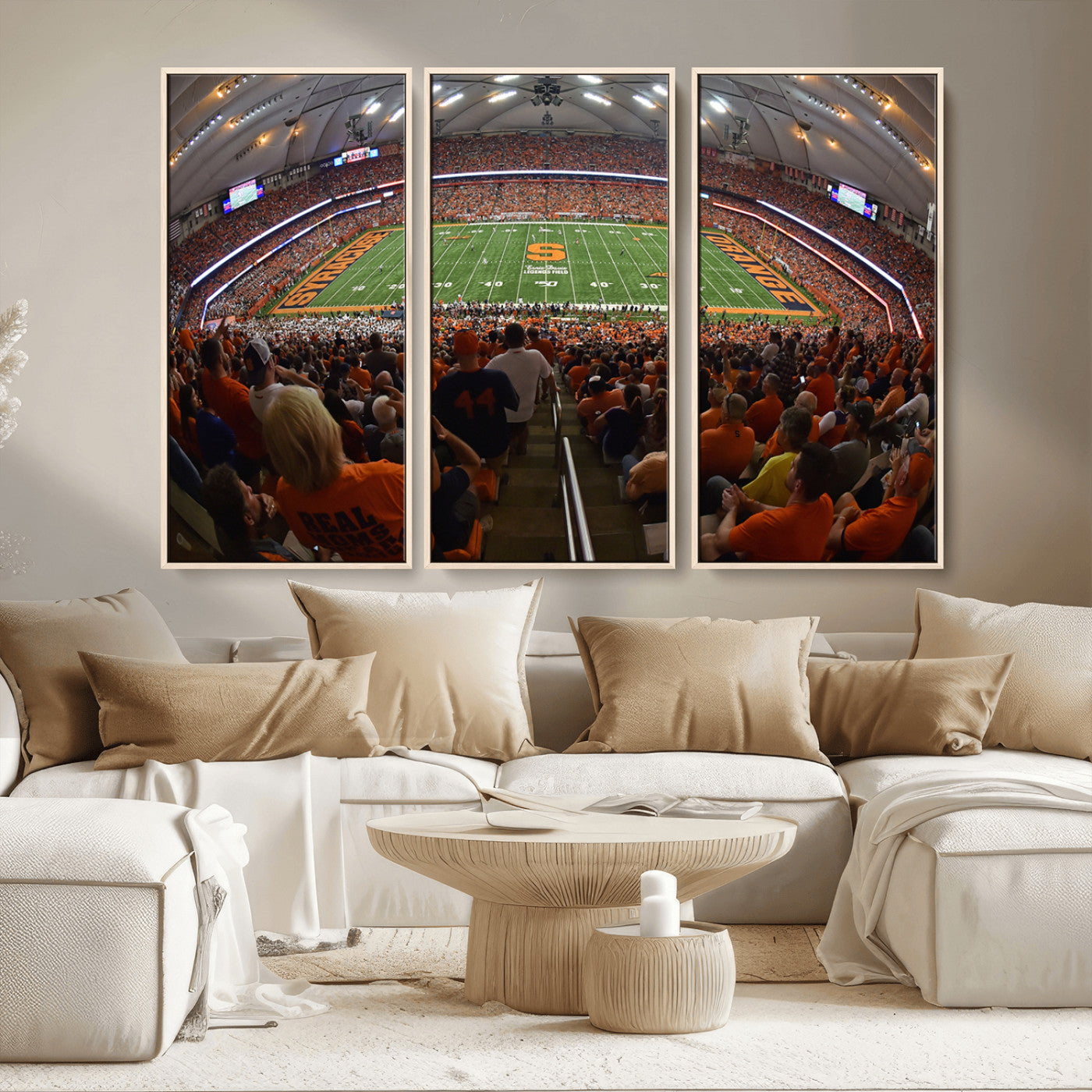 MGV-FC-48X32-3P - Syracuse University Orange Football Canvas Print, Football Team Print - Syracuse JMA Wireless Dome