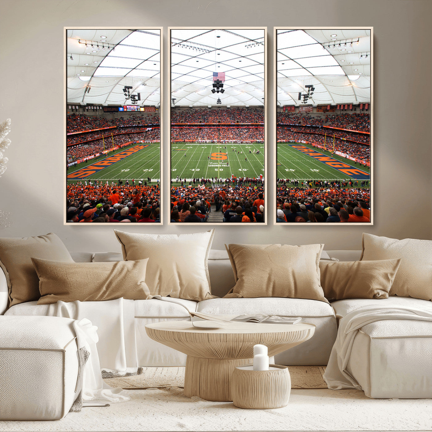 MGV-FC-48X32-3P - Syracuse University Orange Football Team Print - Syracuse JMA Wireless Dome Wall Art Canvas Print