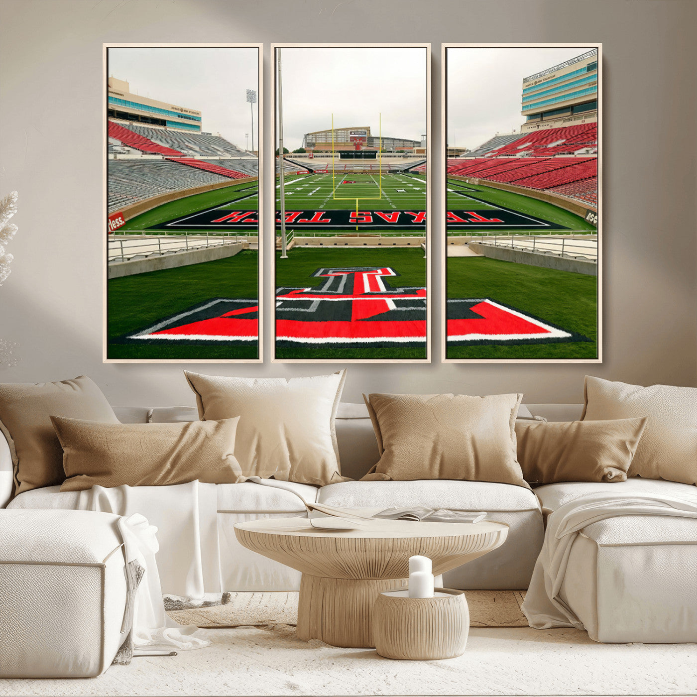 MGV-FC-48X32-3P - Texas Tech Red Raiders Football Team Print - Lubbock Jones AT&T Stadium Wall Art Canvas Print