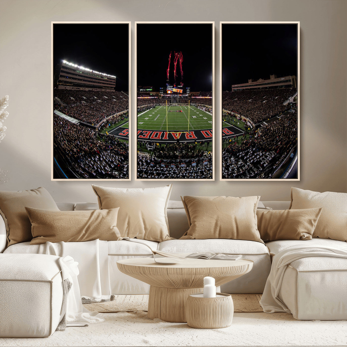 MGV-FC-48X32-3P - Framed Texas Tech Red Raiders Stadium Canvas, Texas Tech Red Raiders Football Team Print - Lubbock
