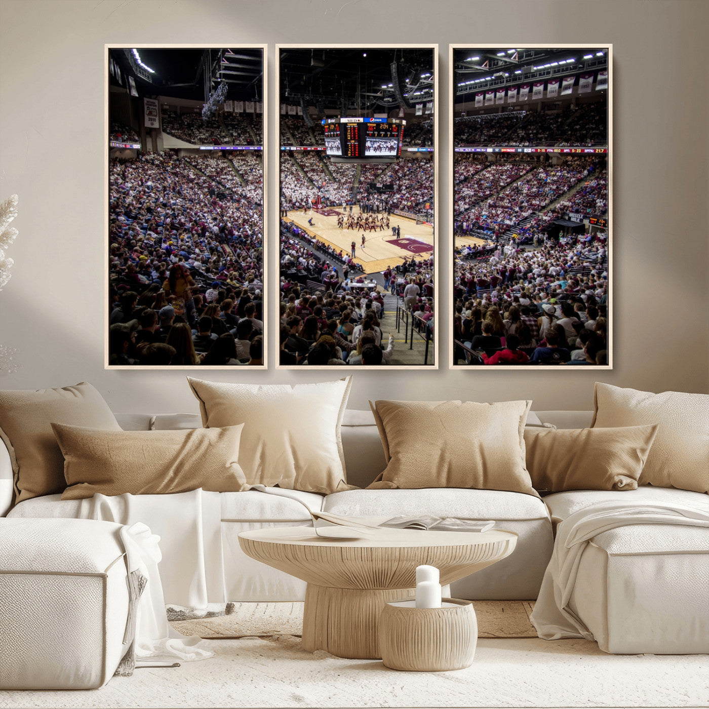 MGV-FC-48X32-3P - University of Nebraska Cornhuskers Basketball Team Print - Lincoln Red Arena Wall Art Canvas Print