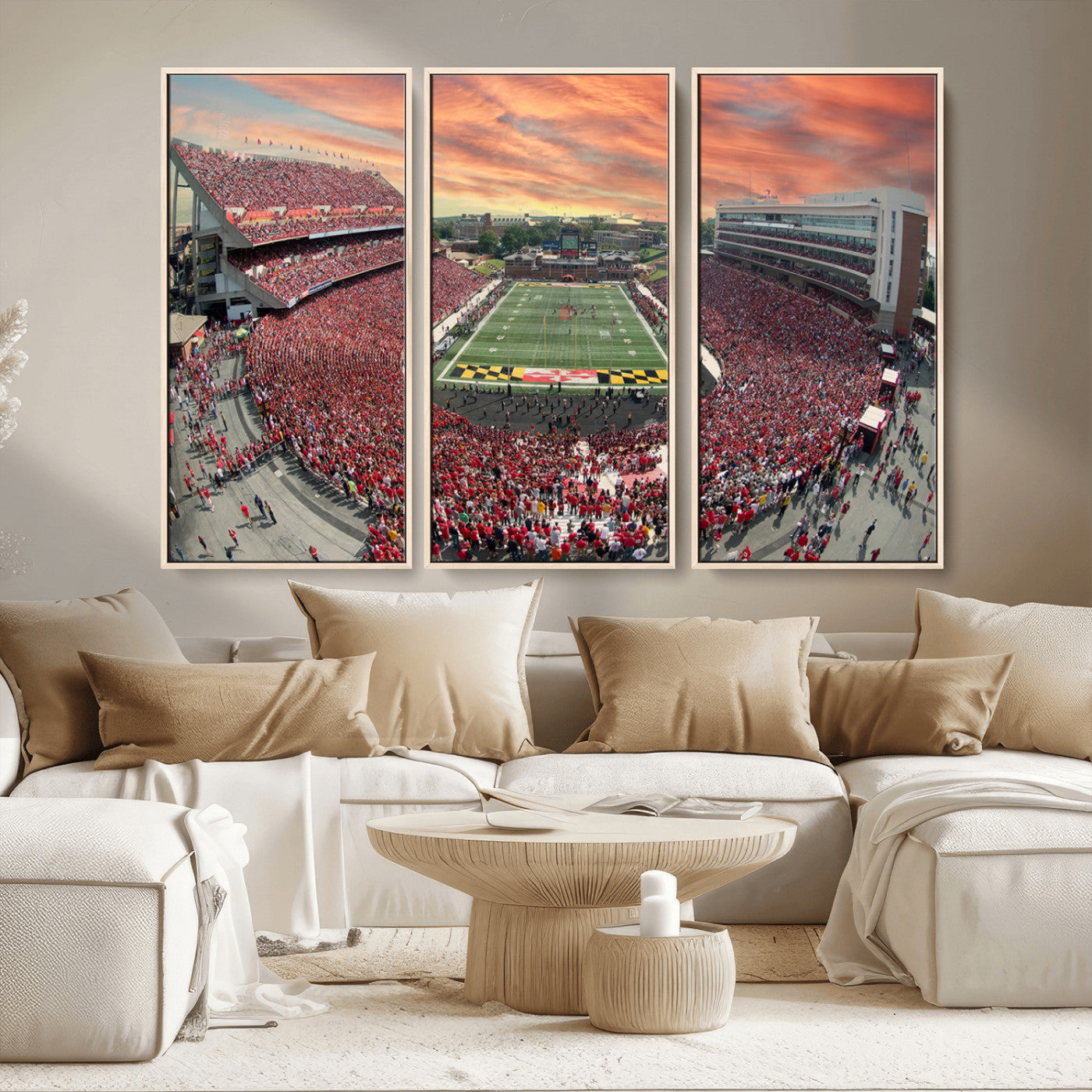 MGV-FC-48X32-3P - University of Maryland Terrapins Football Team Print - College Park SECU Stadium Wall Art Canvas