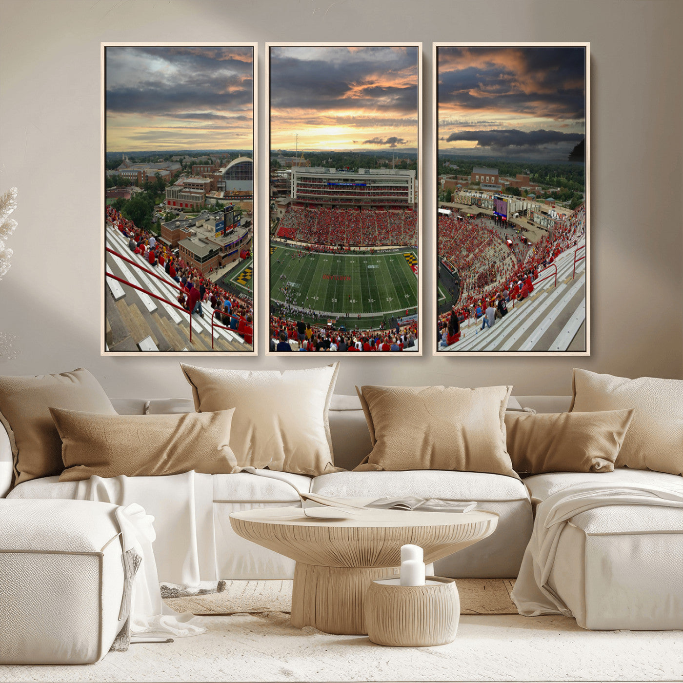 MGV-FC-48X32-3P - University of Maryland Terrapins Football Team Print - College Park SECU Stadium Wall Art Canvas