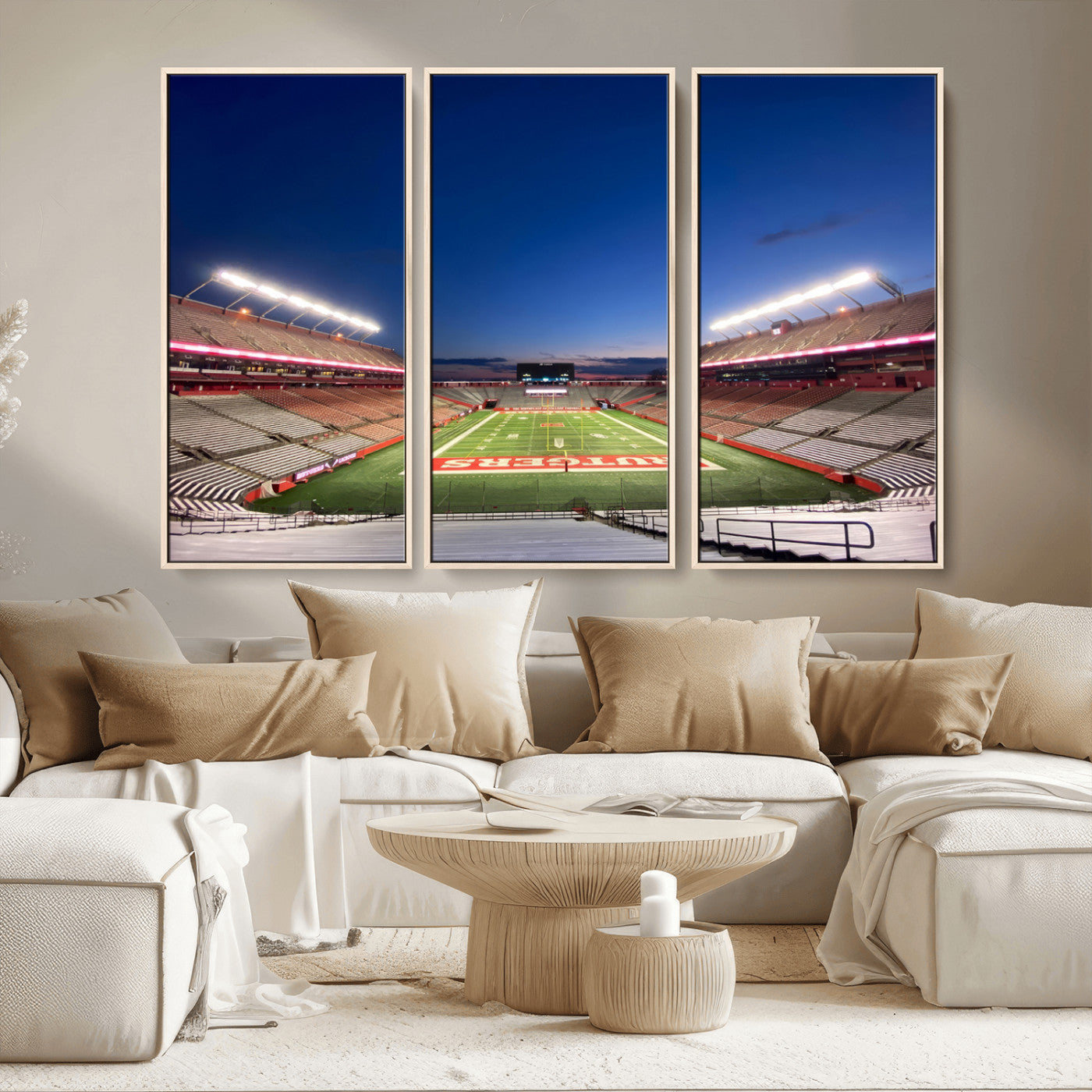 MGV-FC-48X32-3P - Rutgers Scarlet Knights Football Team Print - Piscataway SHI Stadium Wall Art Canvas Print