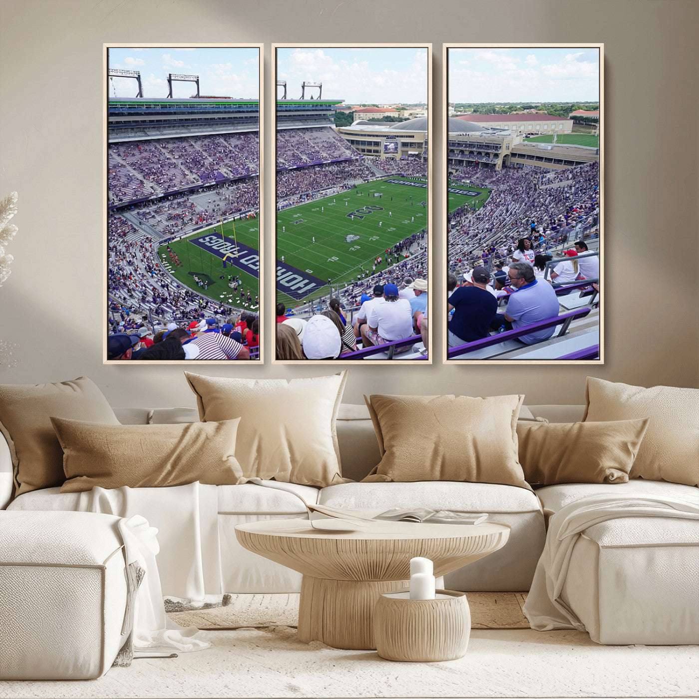 MGV-FC-48X32-3P - The Texas Christian University TCU Horned Frogs Football Team Print - Fort Worth Amon G. Carter