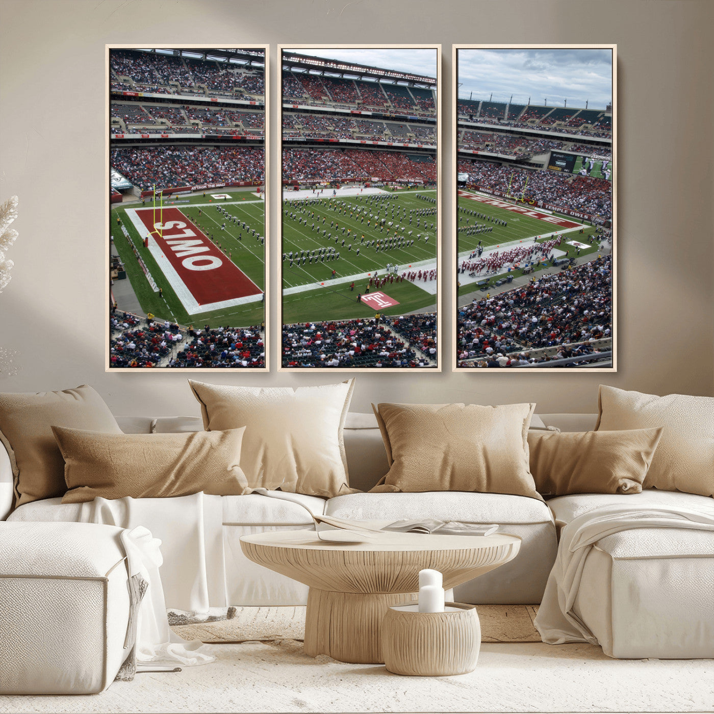 MGV-FC-48X32-3P - The Temple University Owls Athletics Team Print - Philadelphia Lincoln Financial Field Stadium Wall