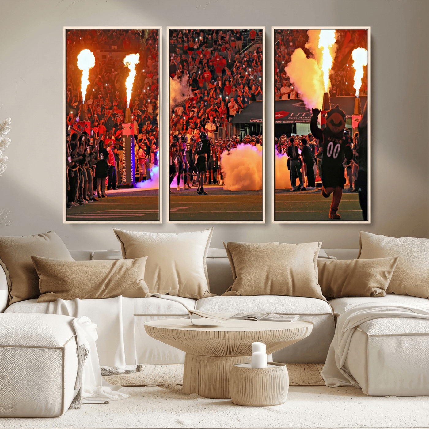 MGV-FC-48X32-3P - The University of Texas at San Antonio Roadrunners Football Team Print - San Antonio Alamodome Wall