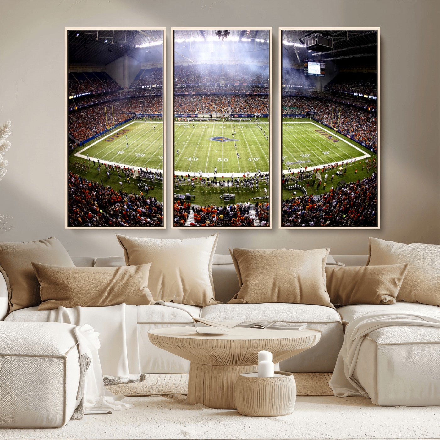 MGV-FC-48X32-3P - The University of Texas at San Antonio Roadrunners Football Team Print - San Antonio Alamodome Wall