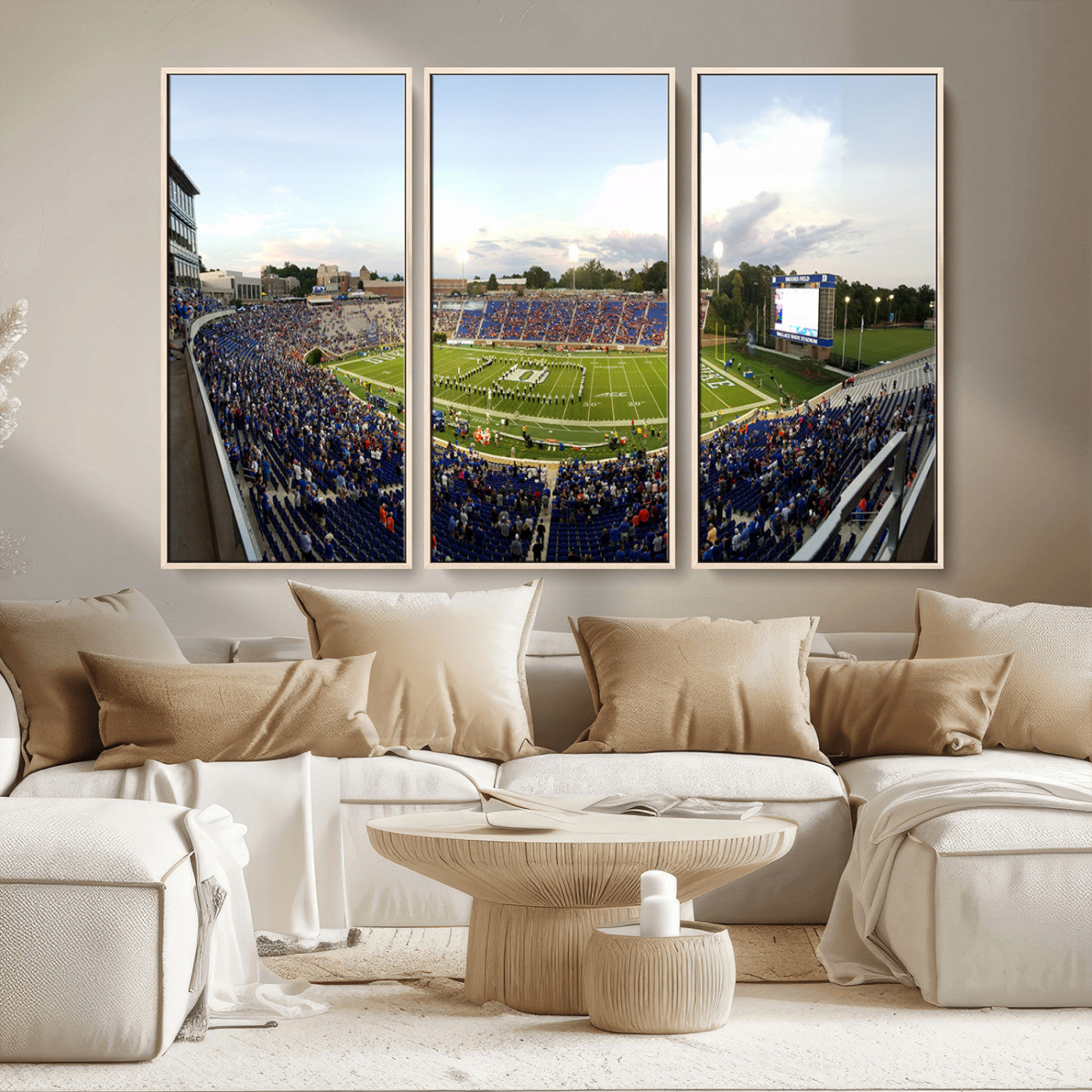 MGV-FC-48X32-3P - The Duke University Blue Devils Football Team Print - Durham Wallace Wade Stadium Wall Art Canvas