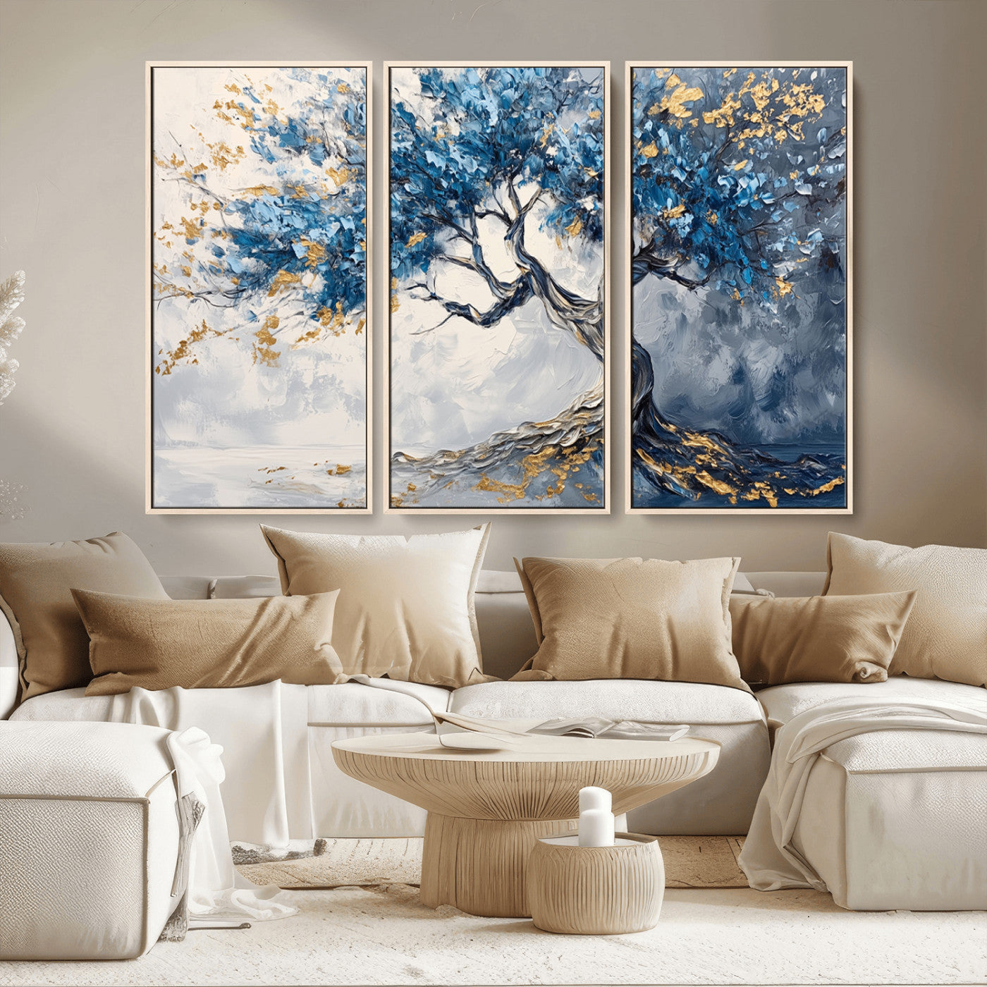 MGV-FC-48X32-3P - Abstract Tree Painting Canvas Wall Art | Tree of Life Painting Wall Art Canvas Print