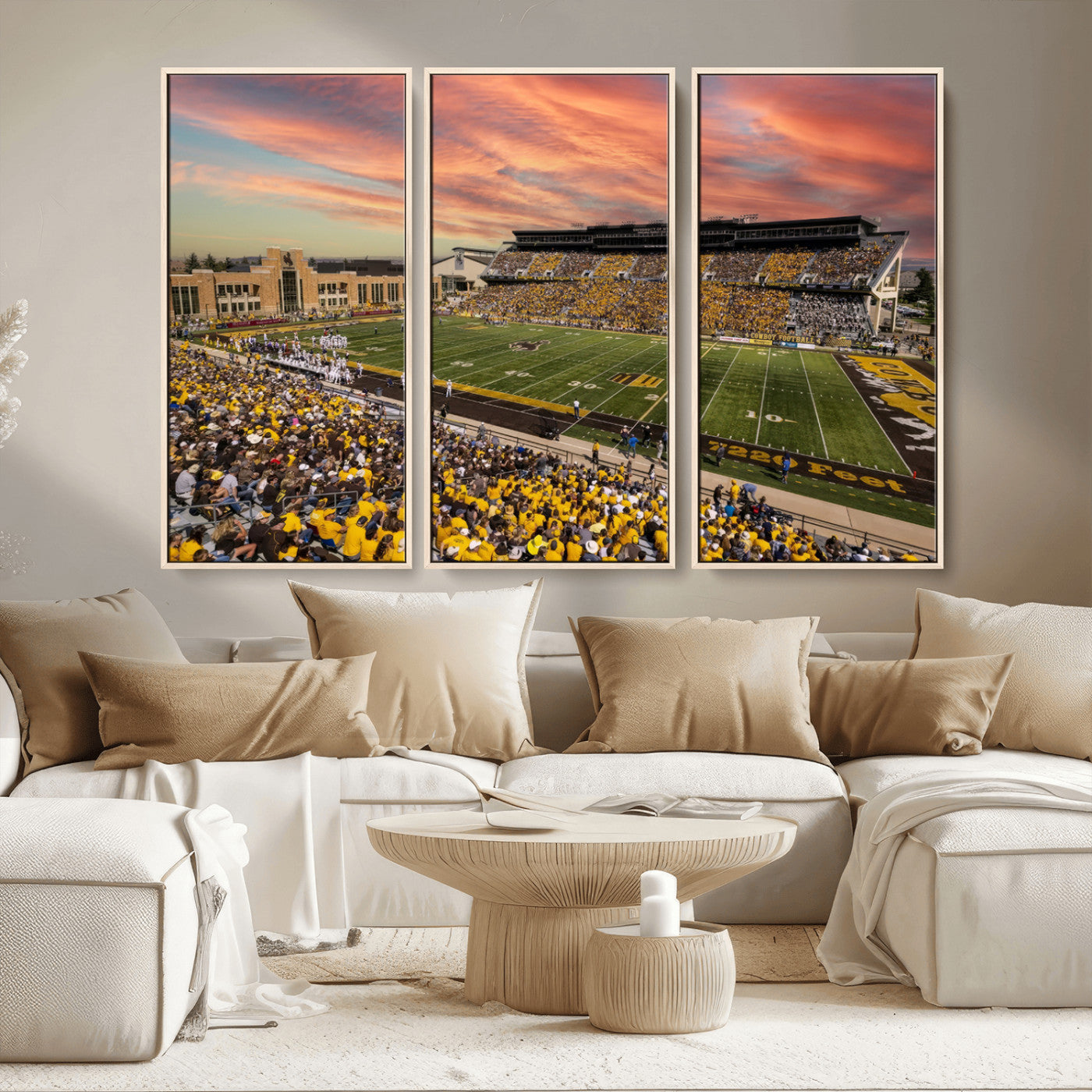 MGV-FC-48X32-3P - University of Wyoming Cowboys Football Team Print - Laramie Jonah Field War Memorial Stadium Wall