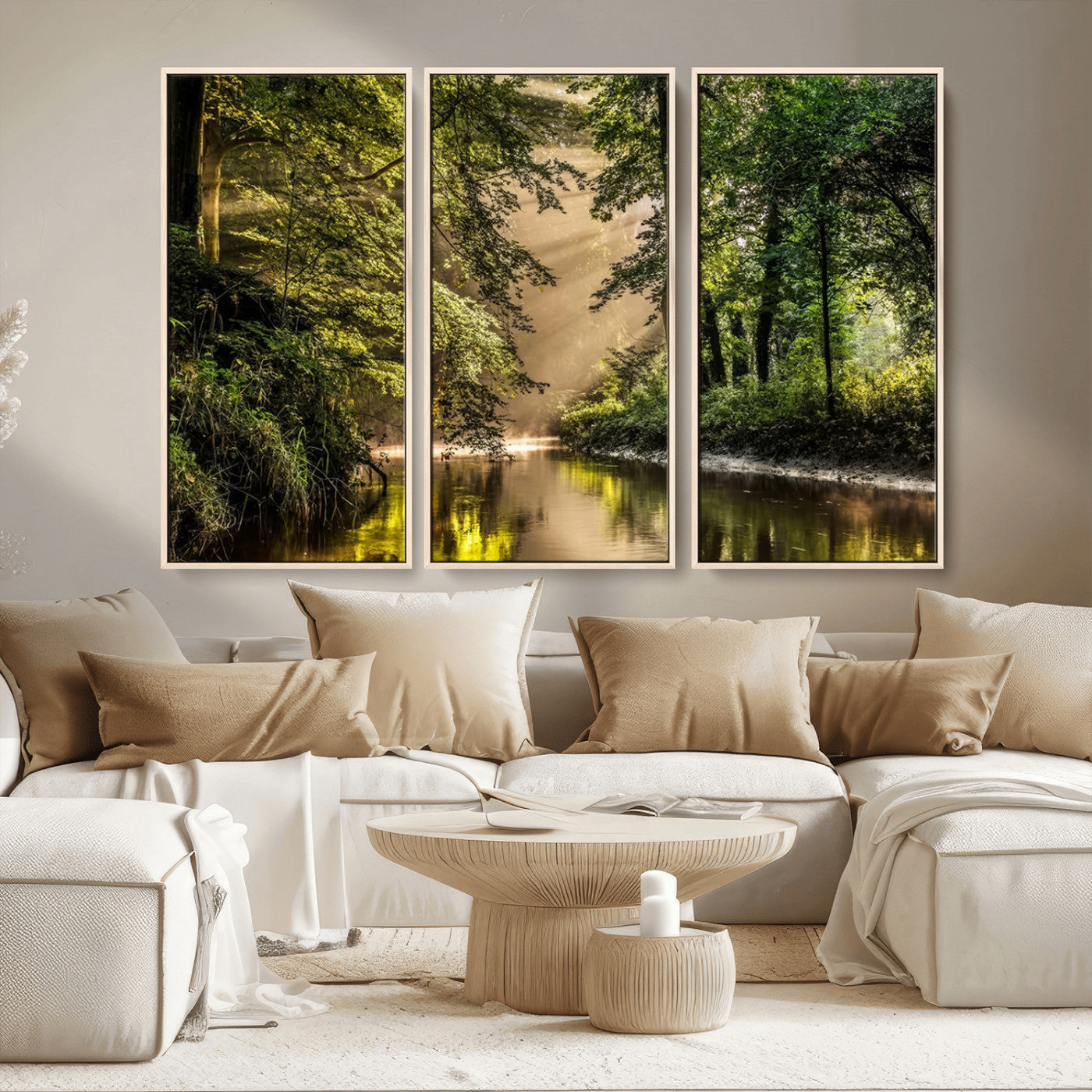 MGV-FC-48X32-3P - Forest Wall Art Print | River Landscape Wall Art | Perfect for Farmhouse Wall Decor, Cabin Wall Art