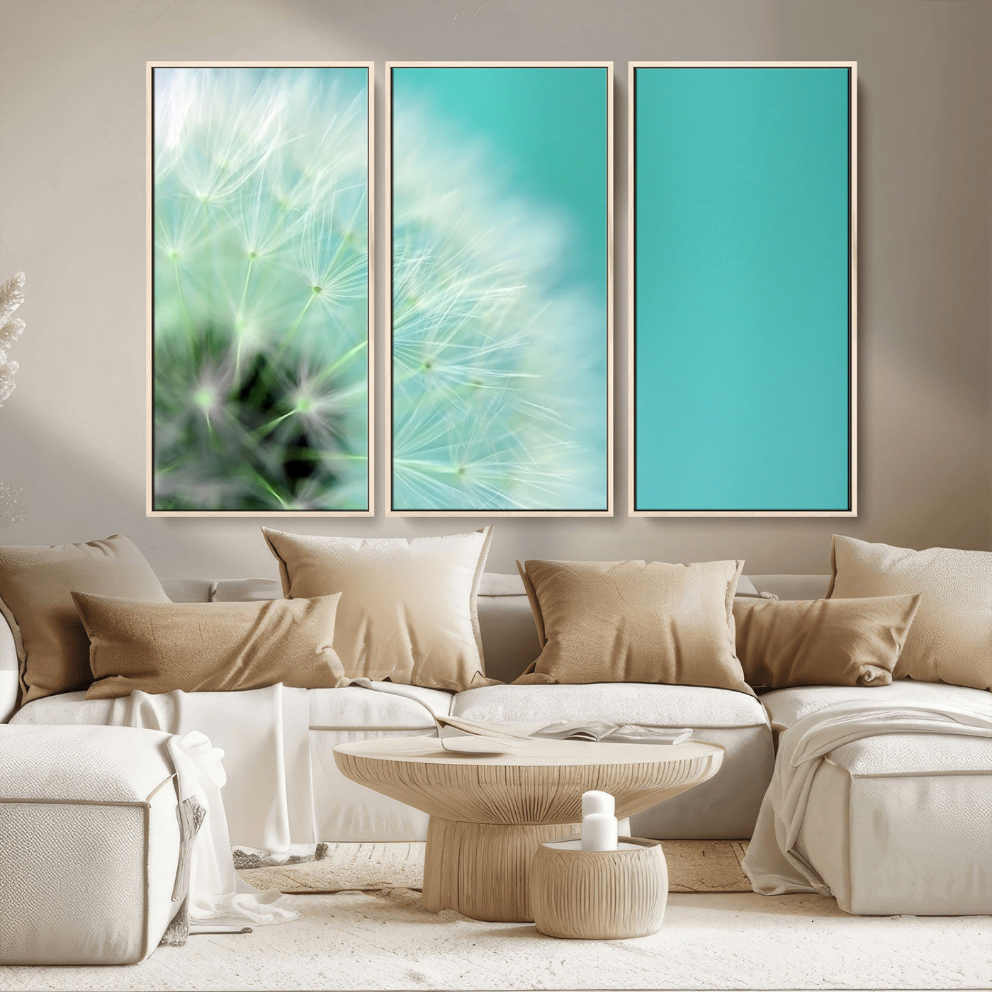 MGV-FC-48X32-3P - DANDELION Flower Wall Art Canvas Print, Canvas Dandelion Floral Wall Art