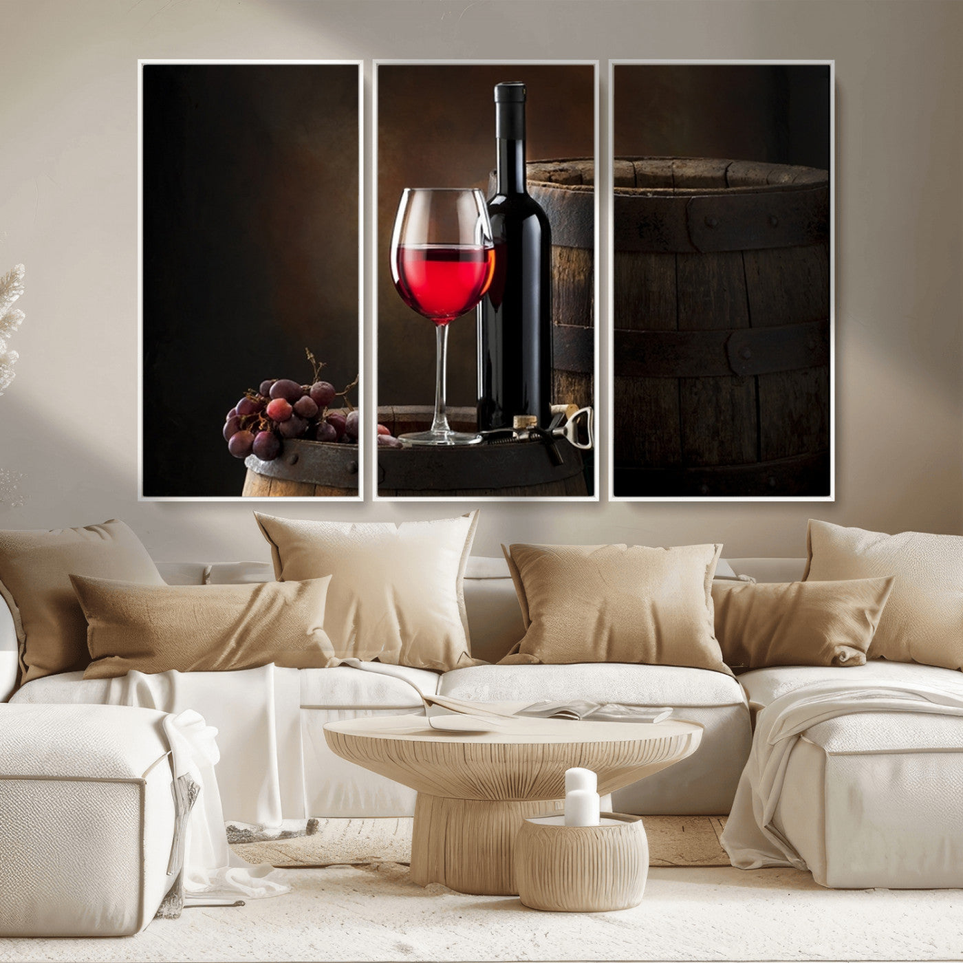 MGV-FC-48X32-3P - Red Wine and Bottle Canvas Print