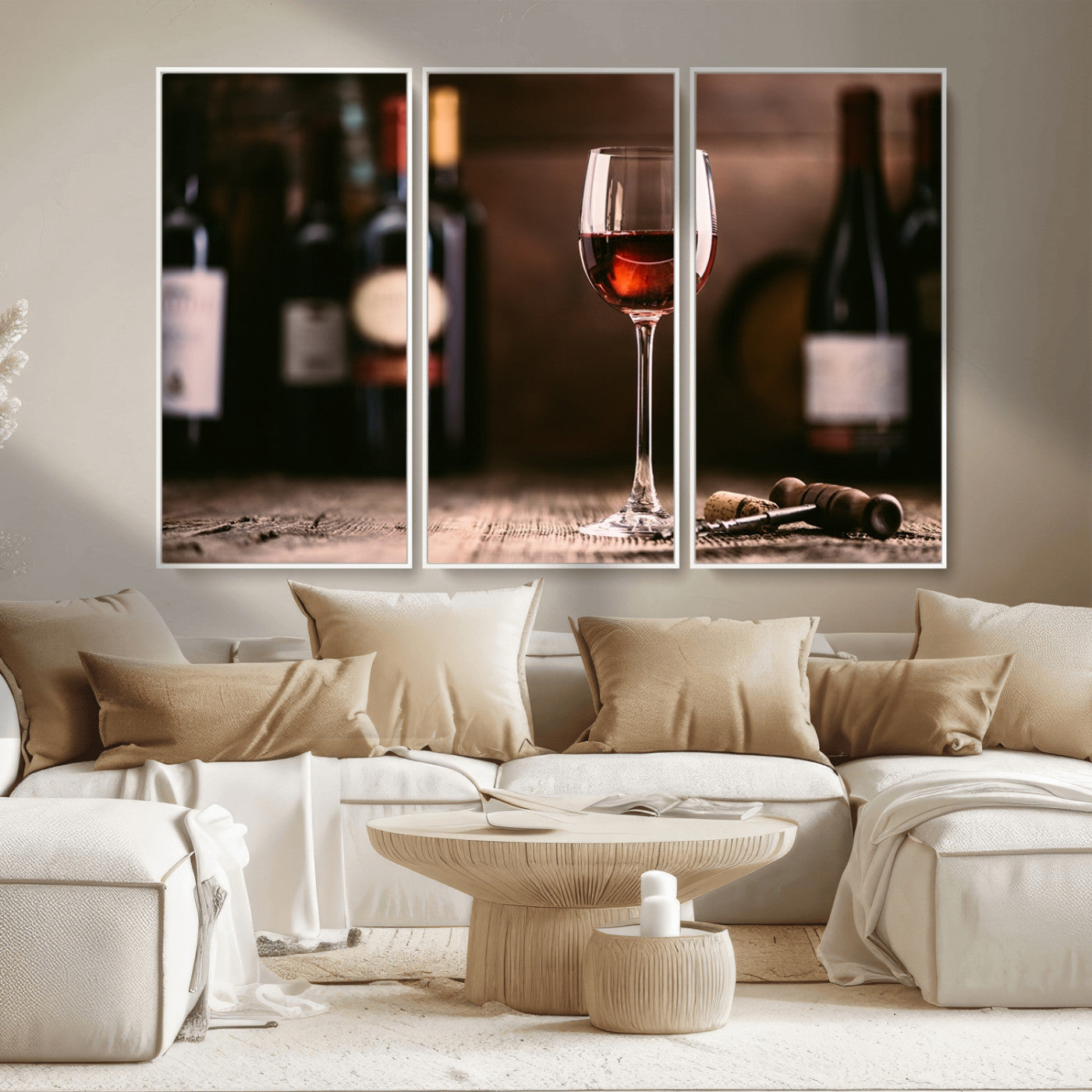 MGV-FC-48X32-3P - Red Wine and Bottle Canvas Print