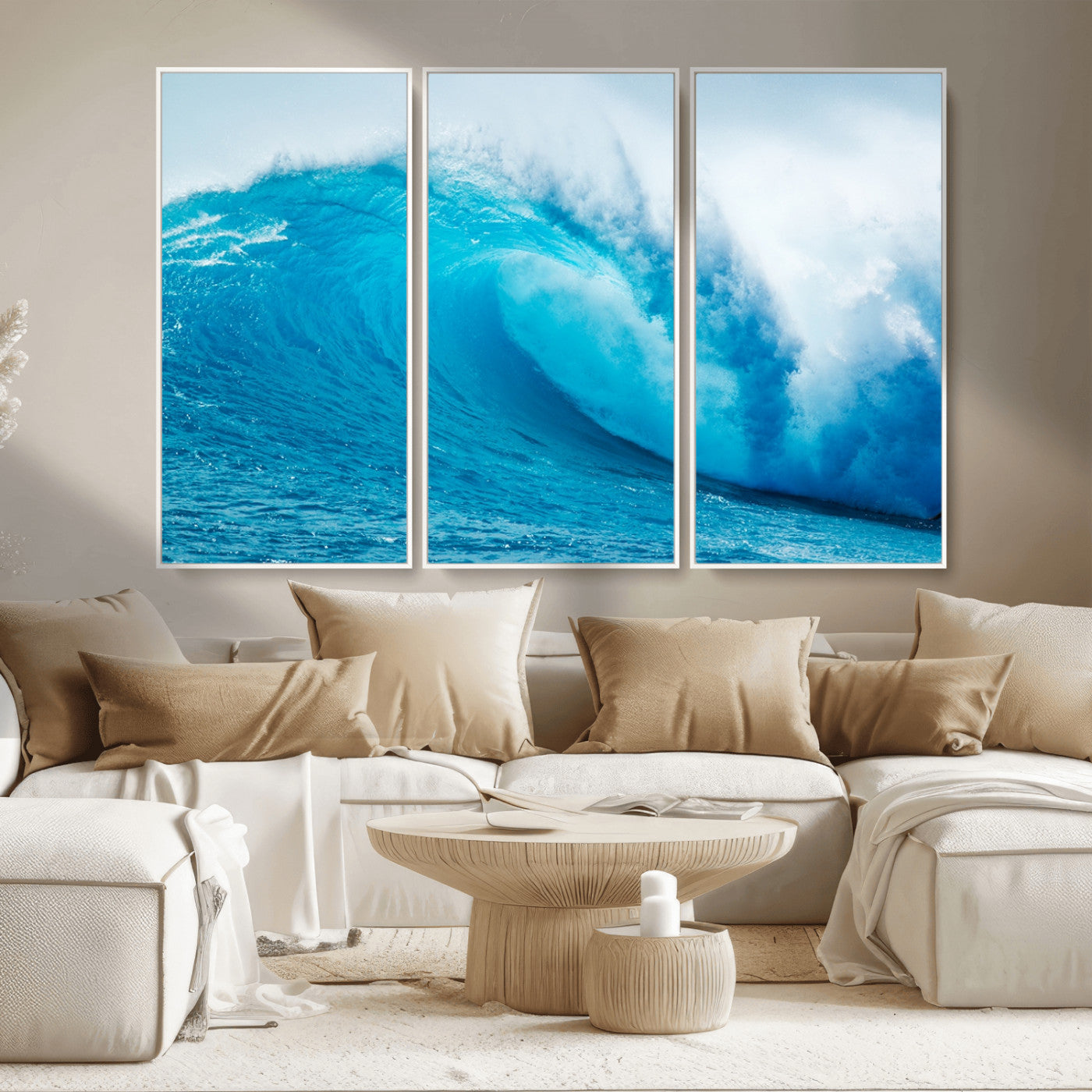 MGV-FC-48X32-3P - Big Ocean Surfing Wave Wall Art Canvas Print